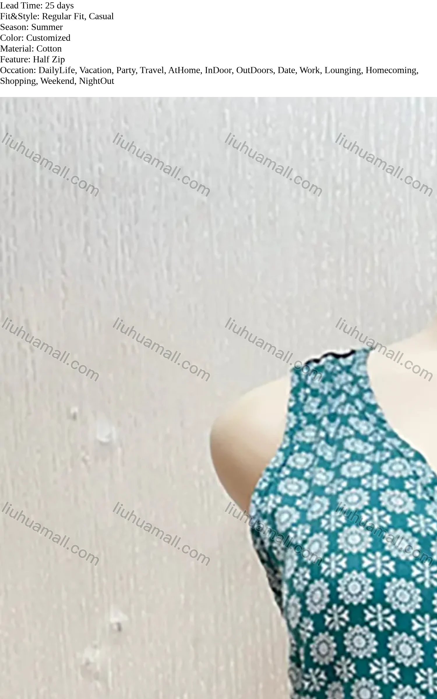 Wholesale Women's Half Zip Sleeveless Floral Print Casual Blouse - Liuhuamall