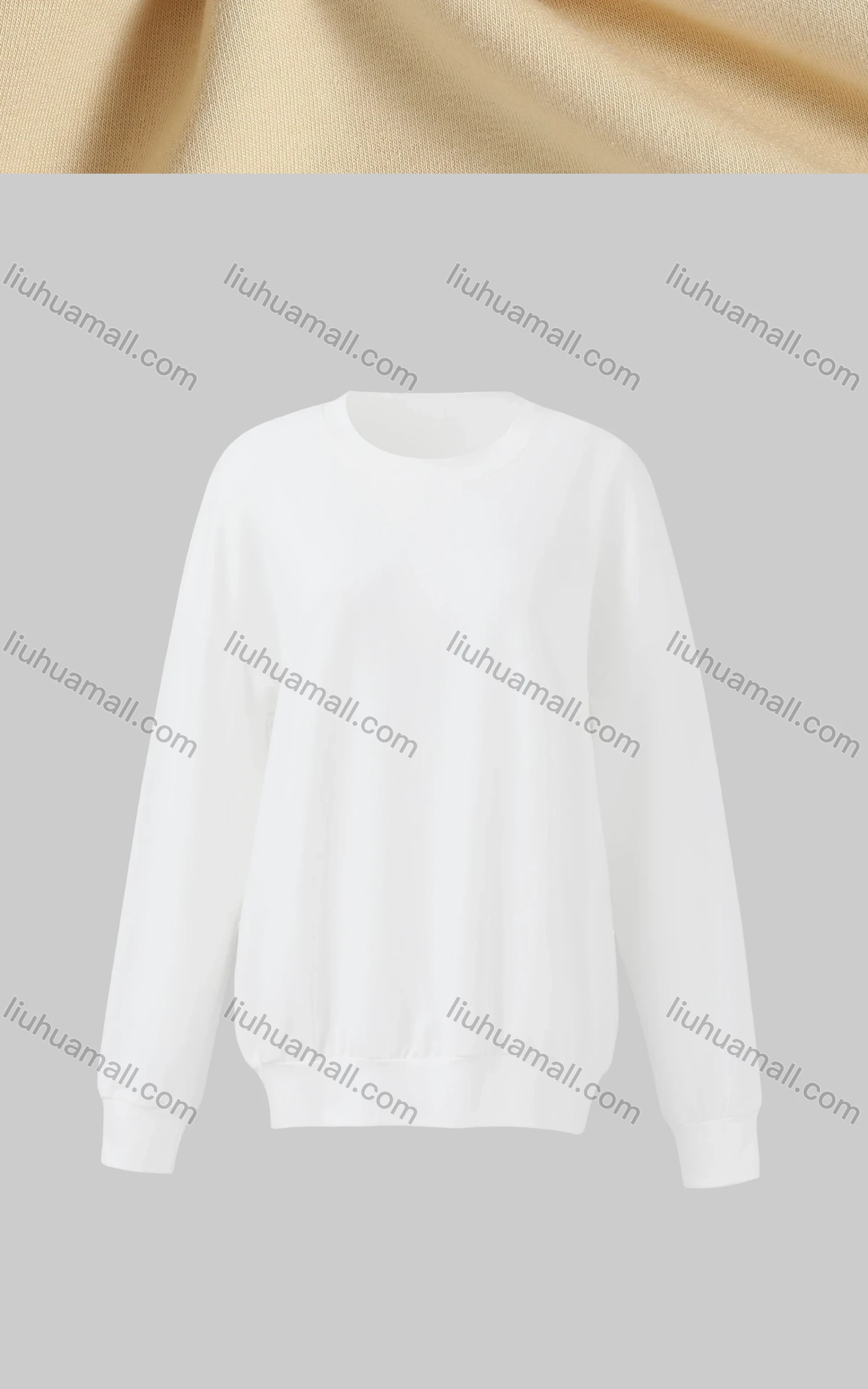 Wholesale Women's Casual Plain Crew Neck Long Sleeve Sweatshirt - Liuhuamall