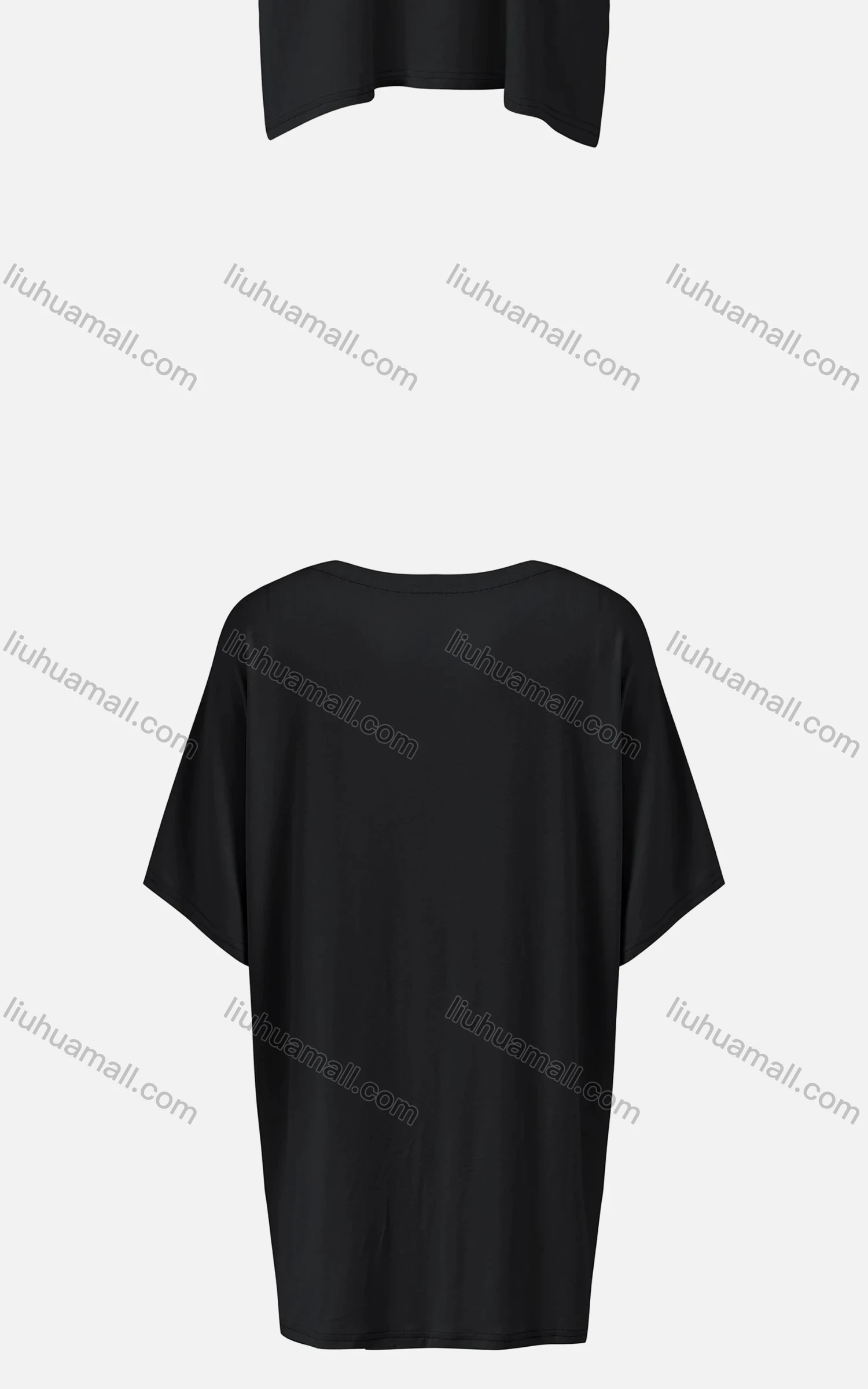 Wholesale Women's Casual Plain Crew Neck Half Sleeve Patch Pocket Oversized Tunic - Liuhuamall