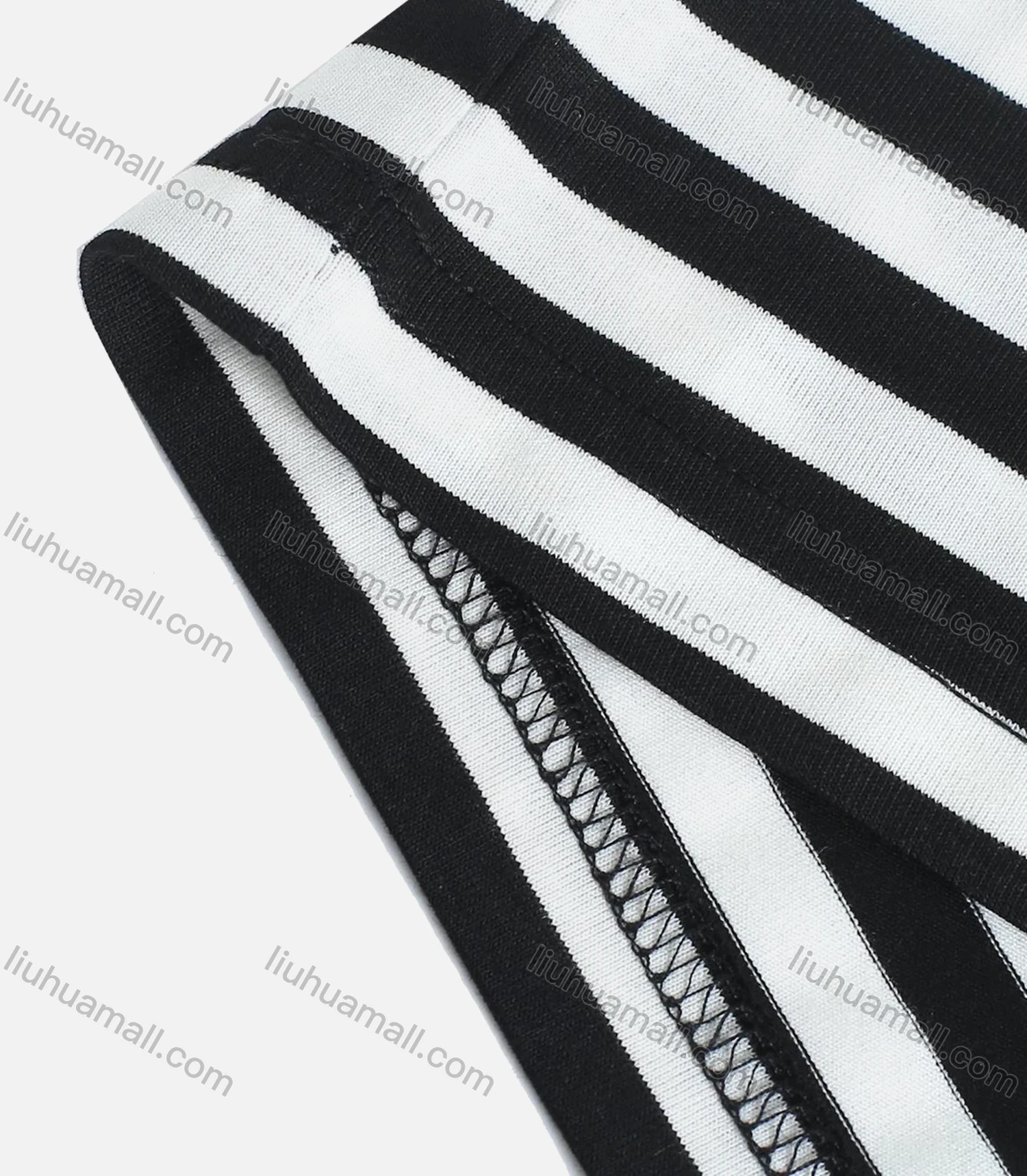 Wholesale Women's Casual Crew Neck Half Sleeve Striped Splicing Colorblock Oversized Blouse - Liuhuamall