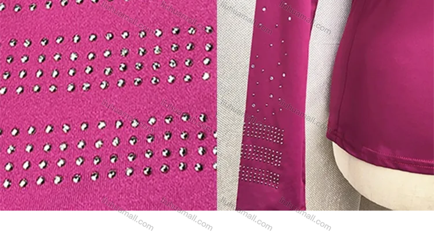 Wholesale Women's Casual Long Sleeve Rhinestone Slim Plain Tops - Liuhuamall