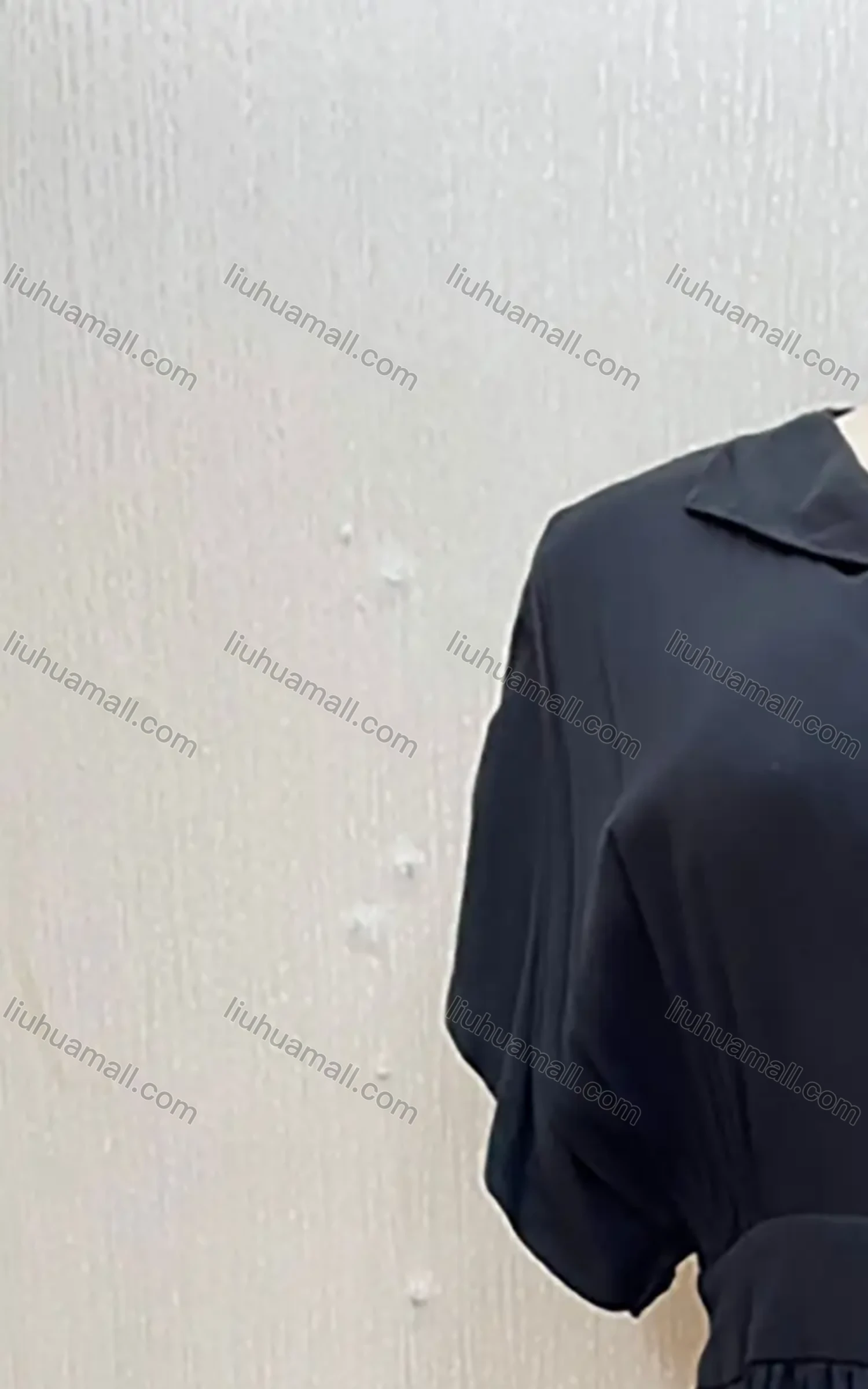 Wholesale Women's Lapel Buttons Ruffle Hem Plain A Line Short Dress - Liuhuamall