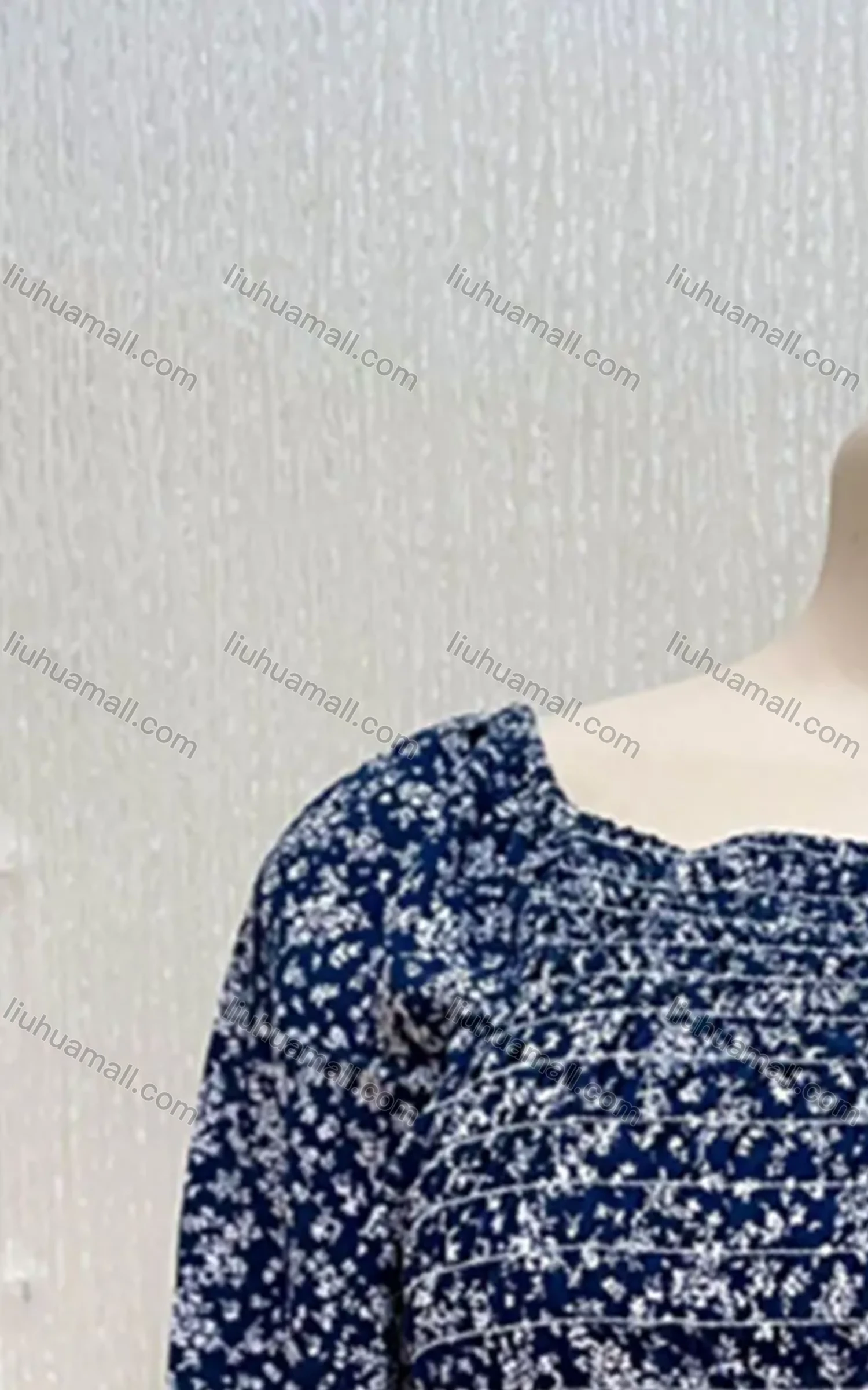 Wholesale Women's Square Neck Floral Ruched Slim Waist Ruffle Trim Blouse - Liuhuamall