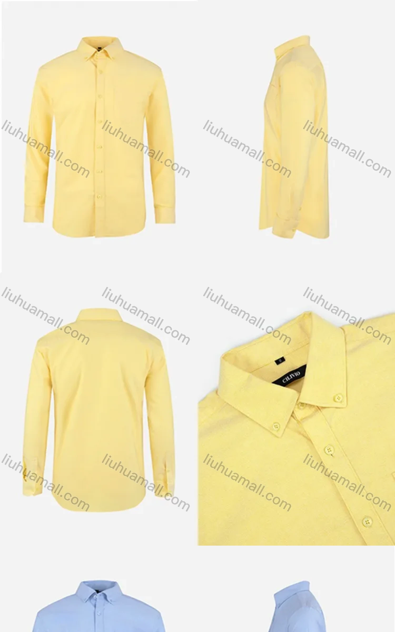 Wholesale Men's Formal Long Sleeve Button Down Collar Plain Dress Shirts - Liuhuamall