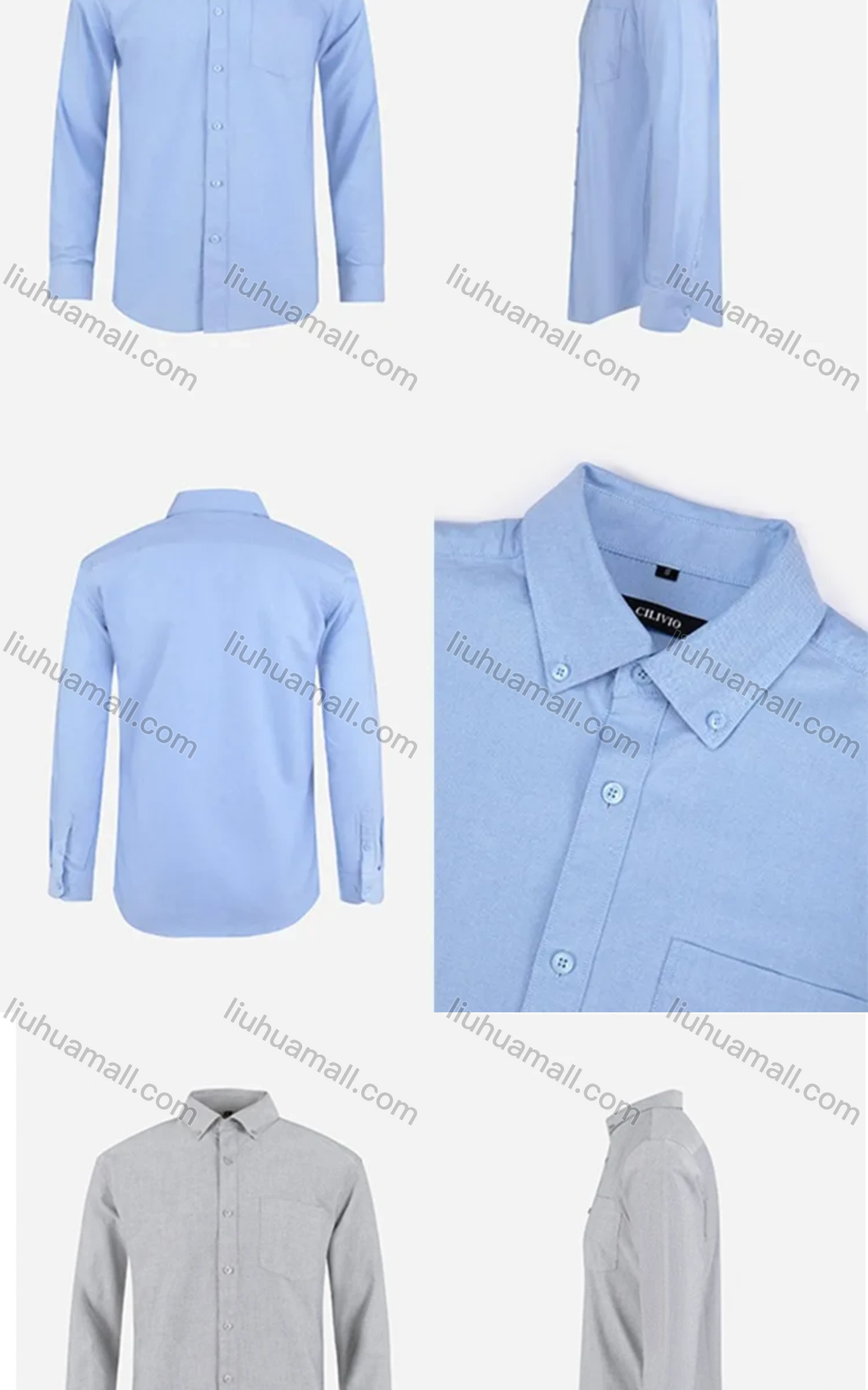 Wholesale Men's Formal Long Sleeve Button Down Collar Plain Dress Shirts - Liuhuamall
