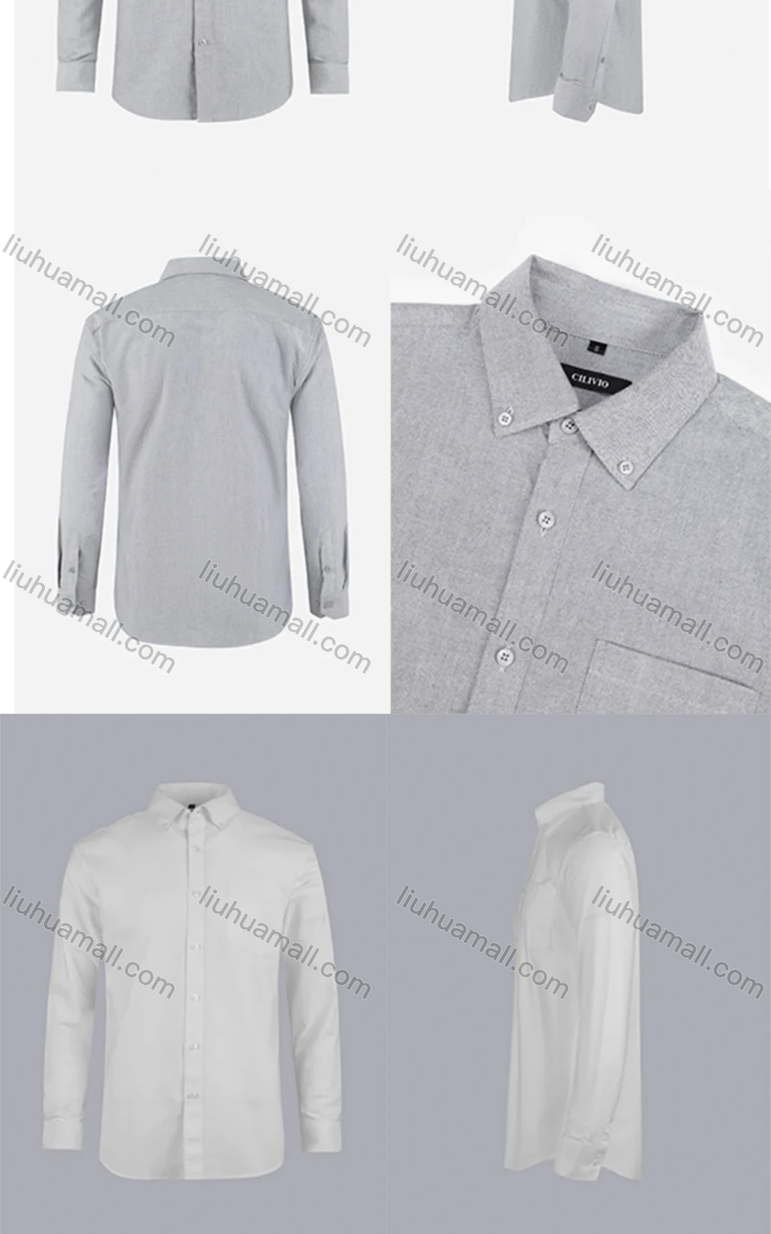 Wholesale Men's Formal Long Sleeve Button Down Collar Plain Dress Shirts - Liuhuamall
