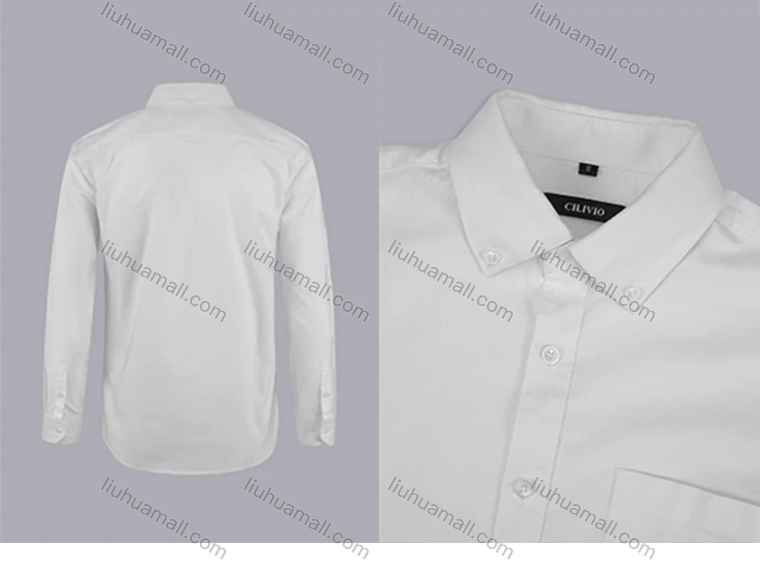 Wholesale Men's Formal Long Sleeve Button Down Collar Plain Dress Shirts - Liuhuamall