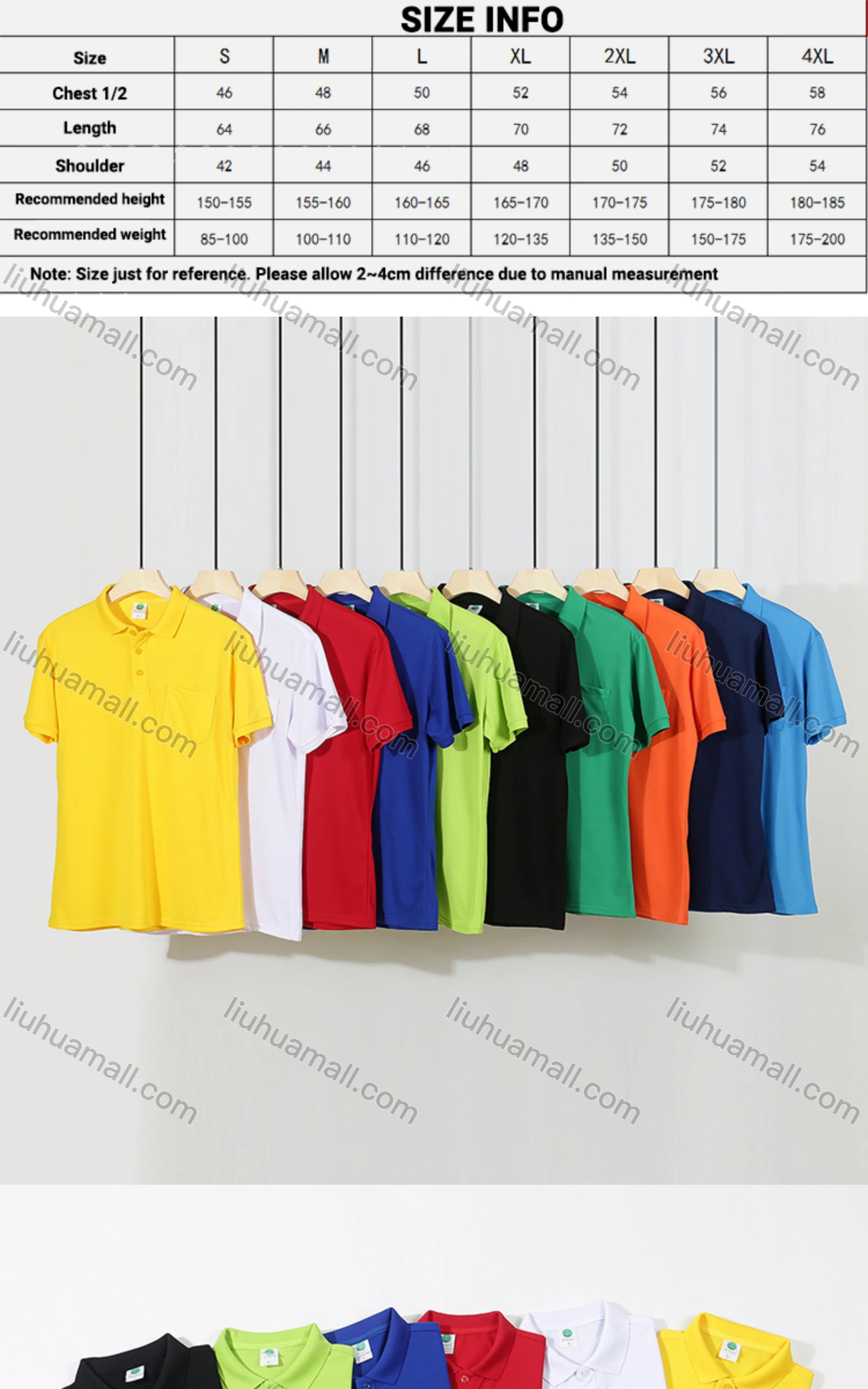 Wholesale Men's 220g Basics Casual Plain Patch Pocket Short Sleeve Polo Shirt Q3LS# - Liuhuamall