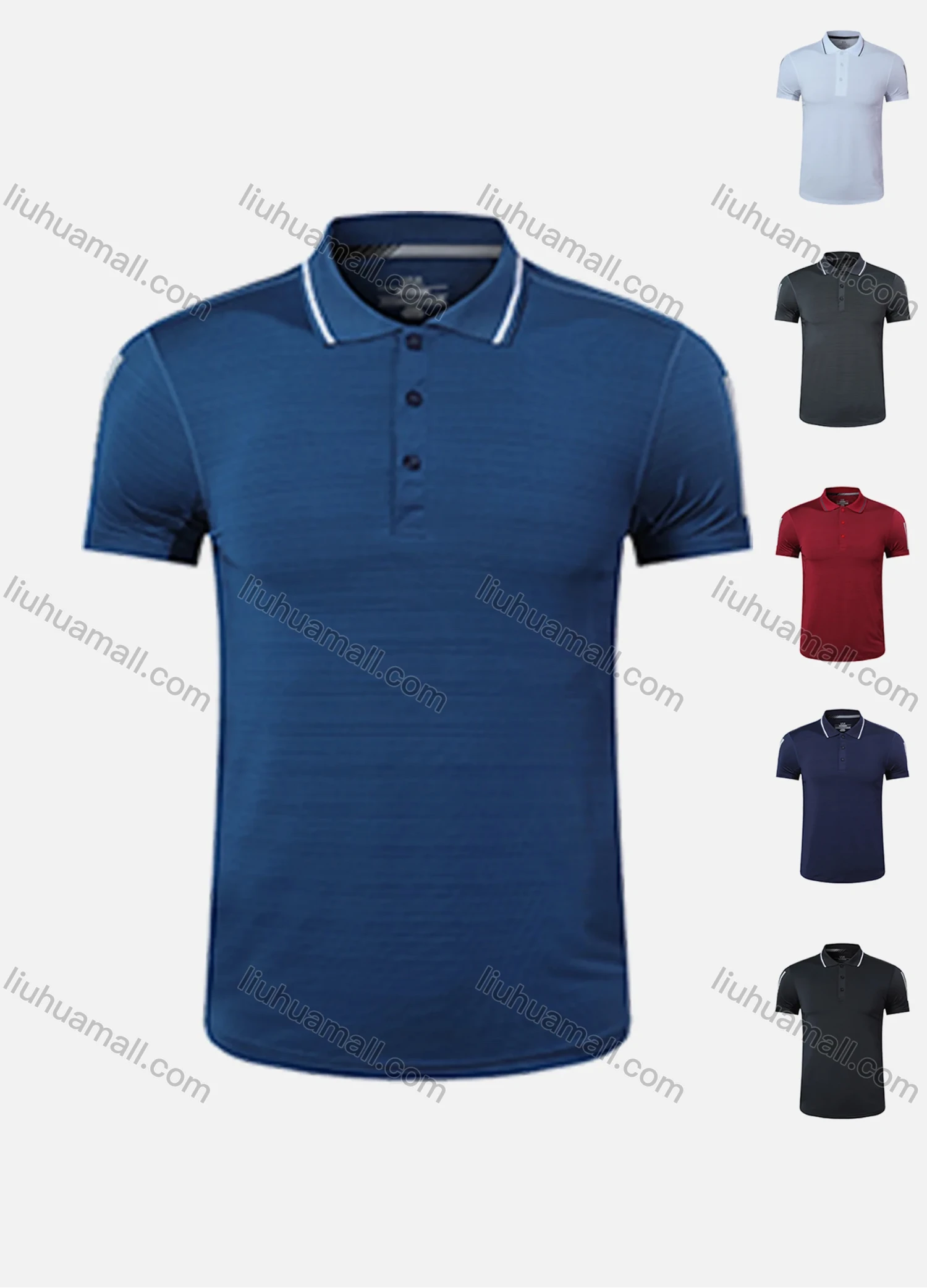 Wholesale Men's Casual Plain Quick Dry Comfy Workout Athletic Polo Shirt 905# - Liuhuamall