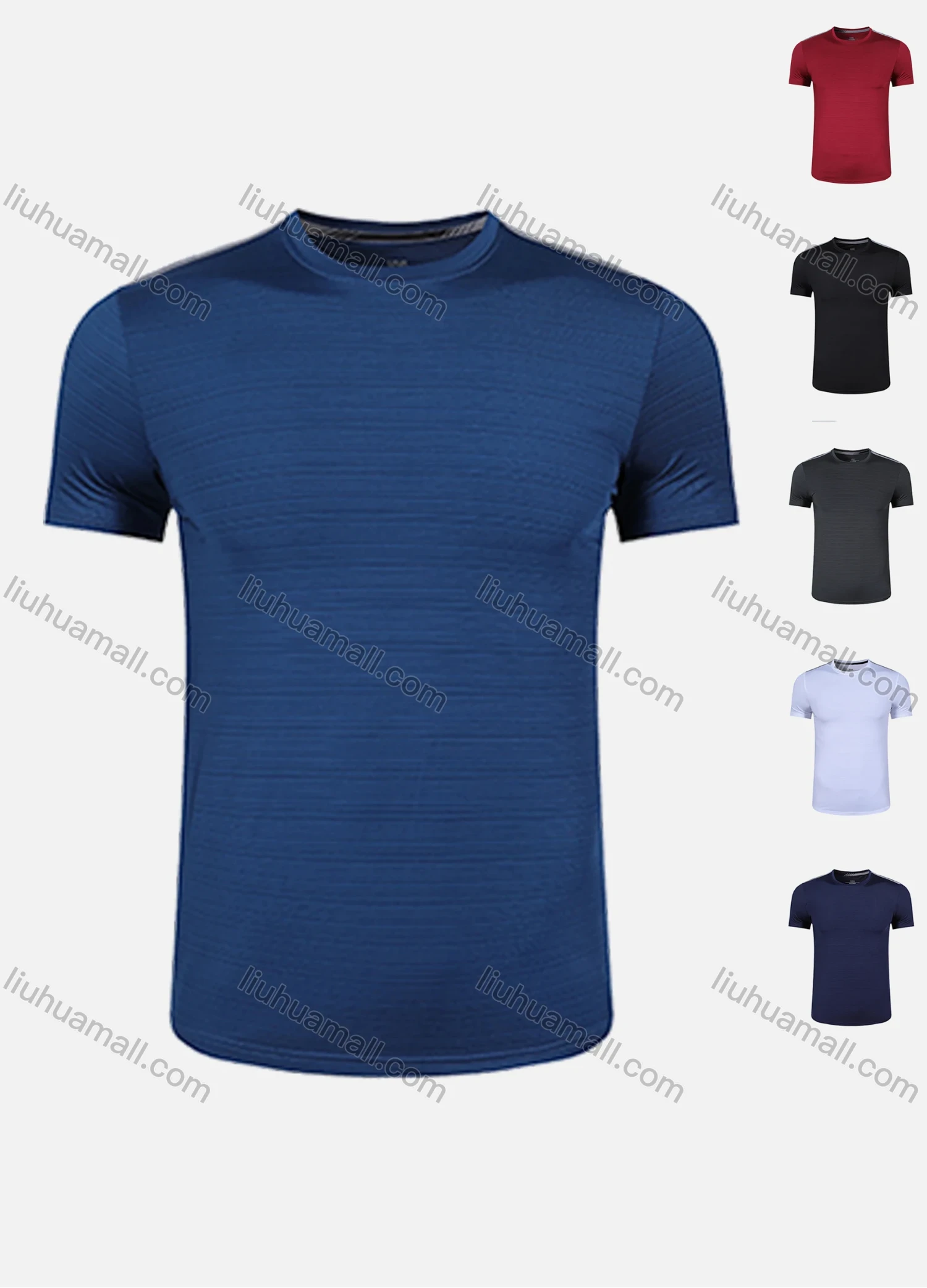 Wholesale Men's 180g Quick Dry Comfy Workout Reflective Stripes Solid Athletic T-Shirt 8328# - Liuhuamall