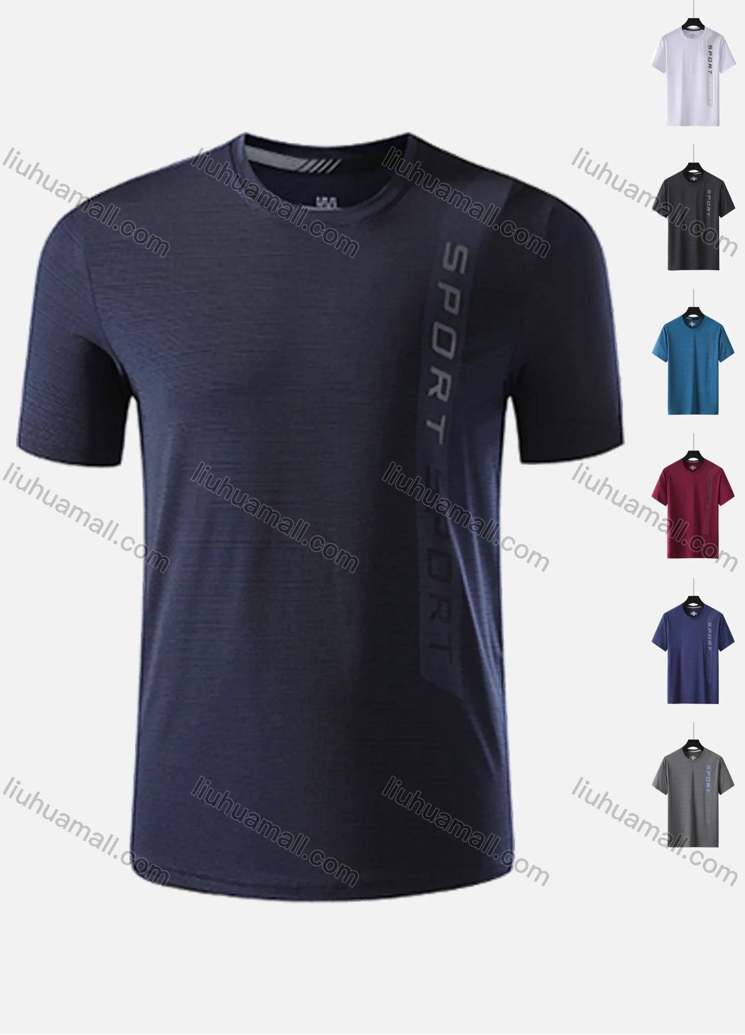 Wholesale Men's 180g Quick Dry Comfy Workout Letter Plain Athletic T-Shirt 8360# - Liuhuamall