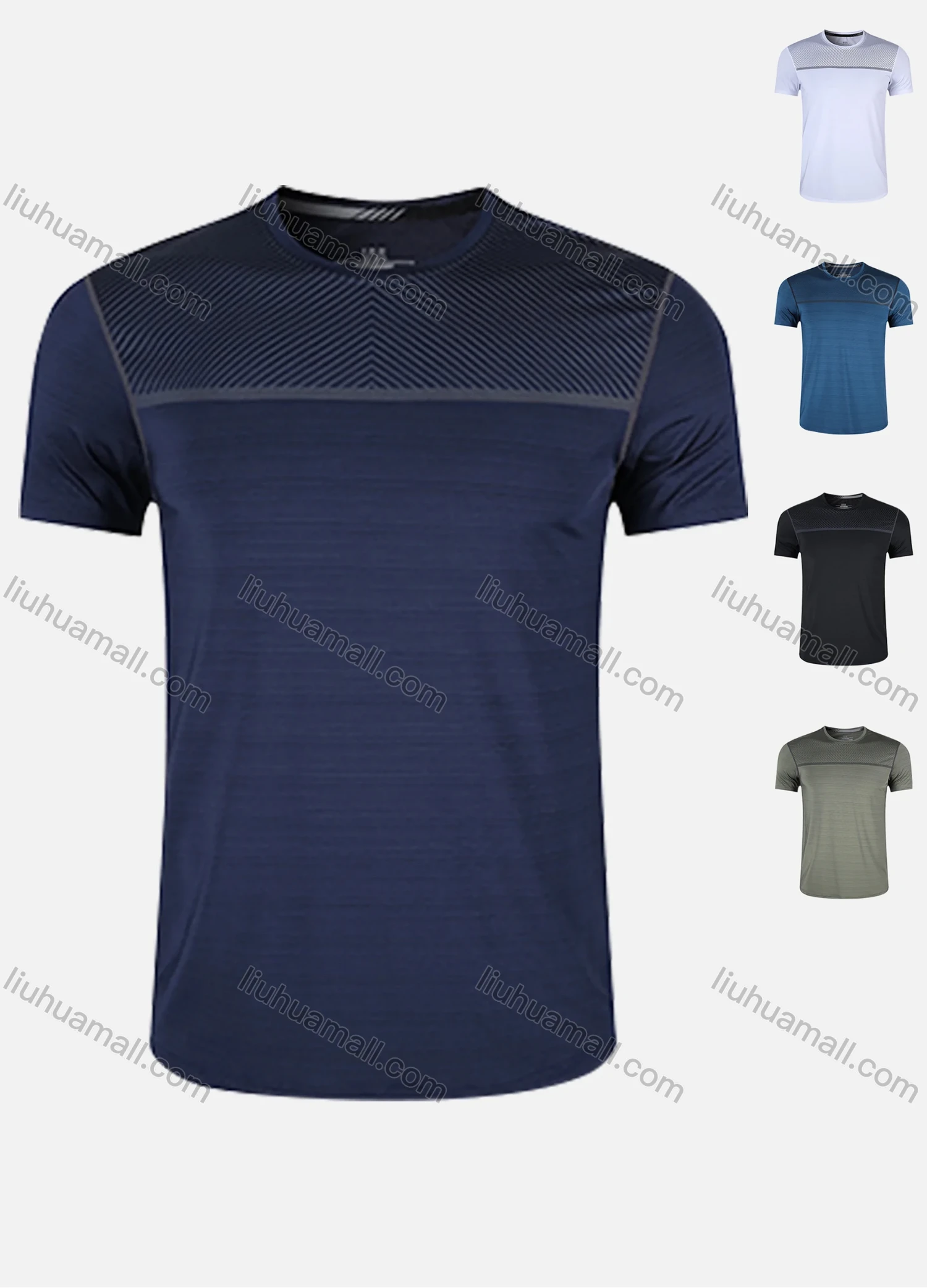 Wholesale Men's 180g Quick Dry Comfy Workout Chevron Athletic T-Shirt 8361# - Liuhuamall