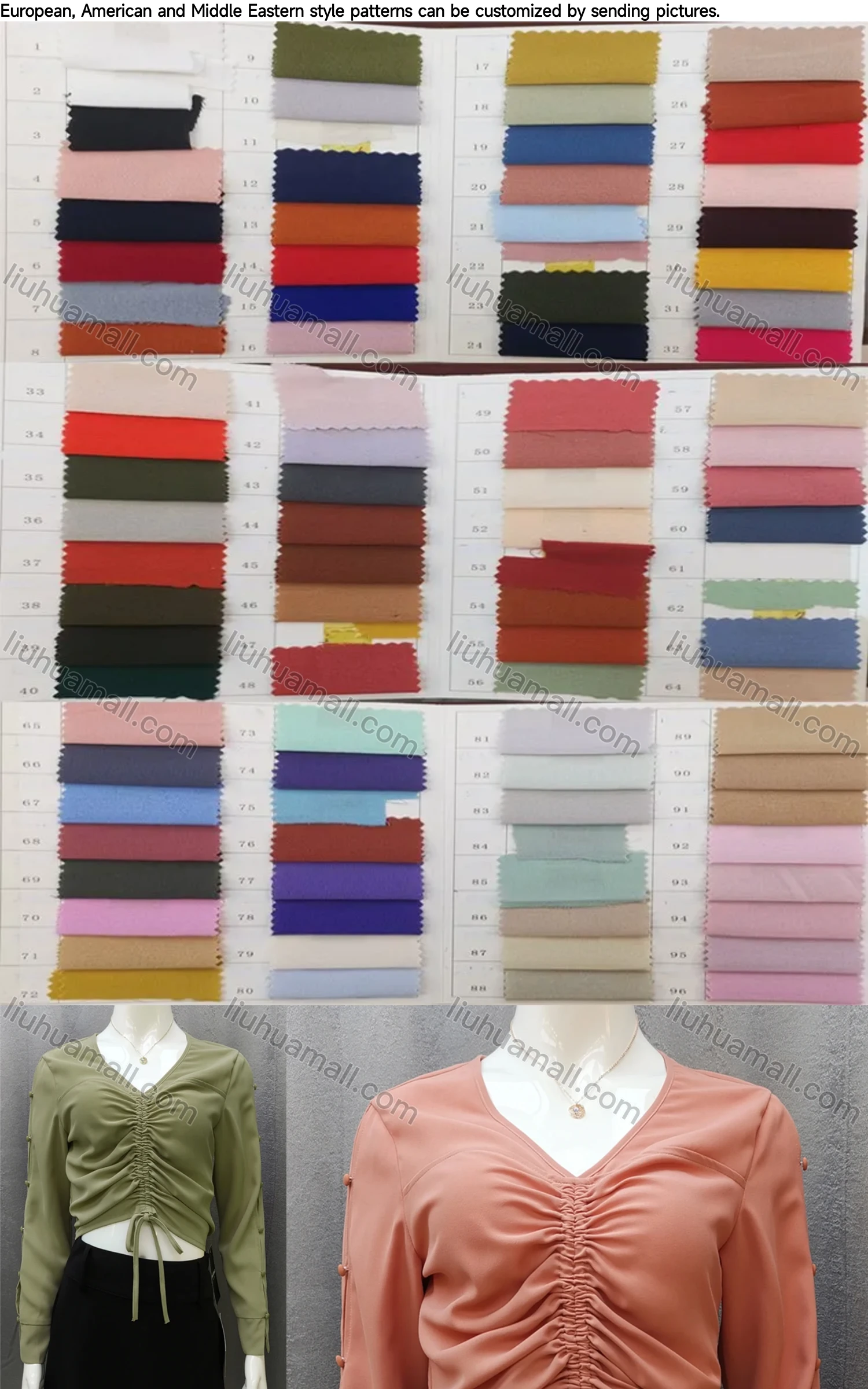 Wholesale Women's V Neck Long Sleeve Button Decor Ruched Drawstring Plain Blouse - Liuhuamall