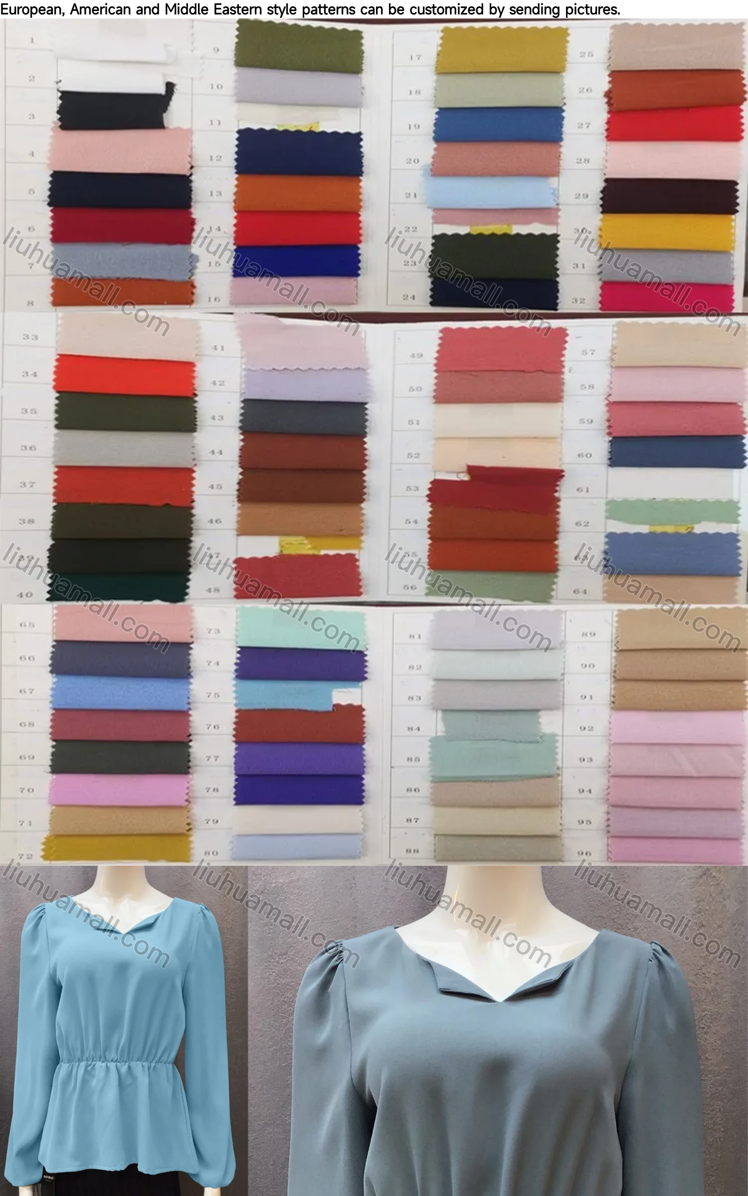 Wholesale Women's Casual V Neck Lantern Sleeve Ruffle Hem Ruched Plain Blouse - Liuhuamall