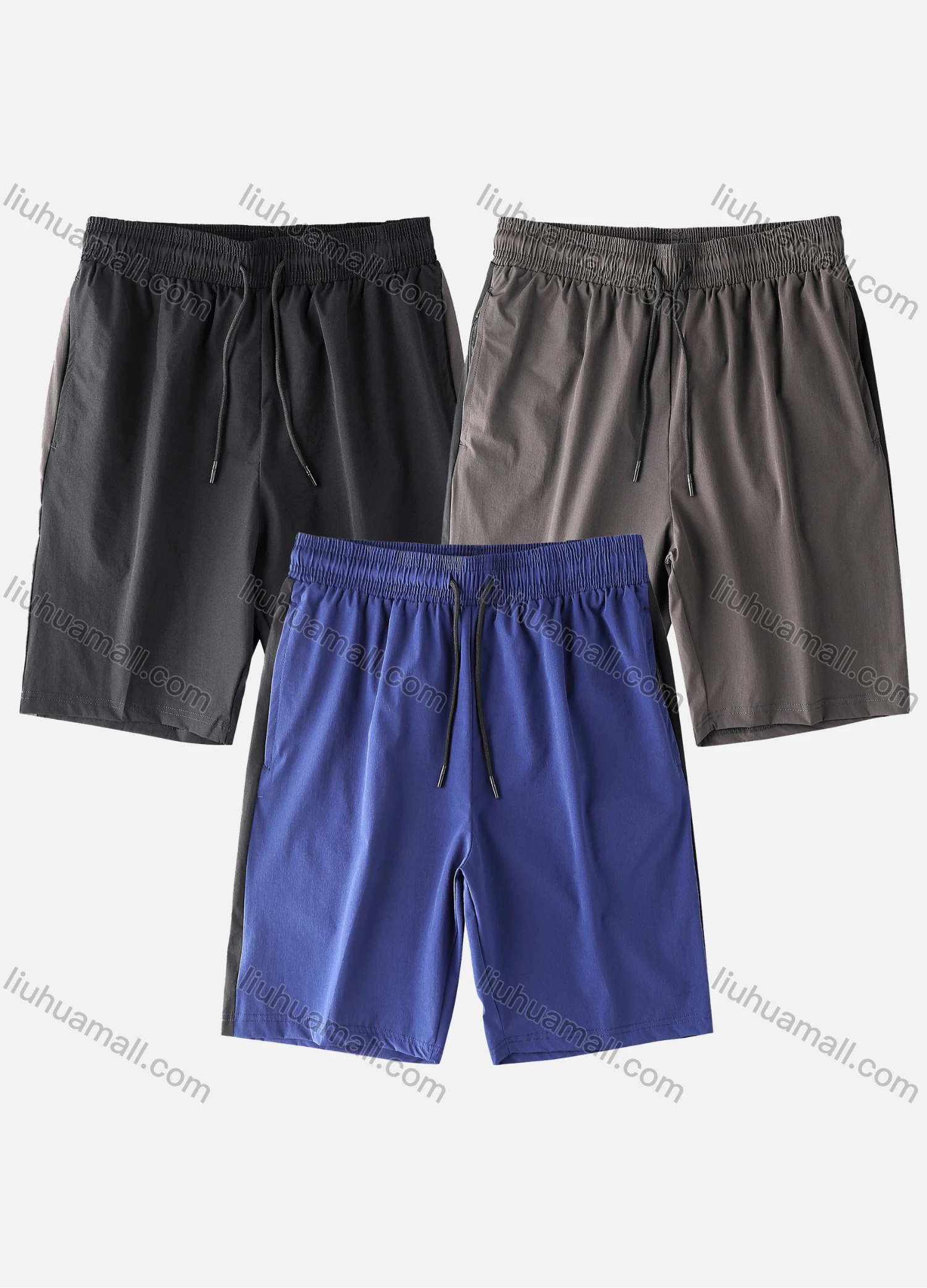 Wholesale Men's Performance Workout Colorblock Letter Athletic Shorts With Zip Pockets A026# - Liuhuamall