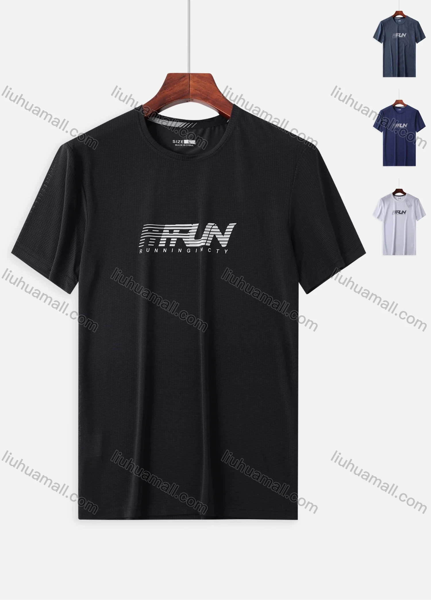 Wholesale Men's Quick Dry Workout Running Letter Slogan Jacquard Athletic T-Shirt 6625# - Liuhuamall
