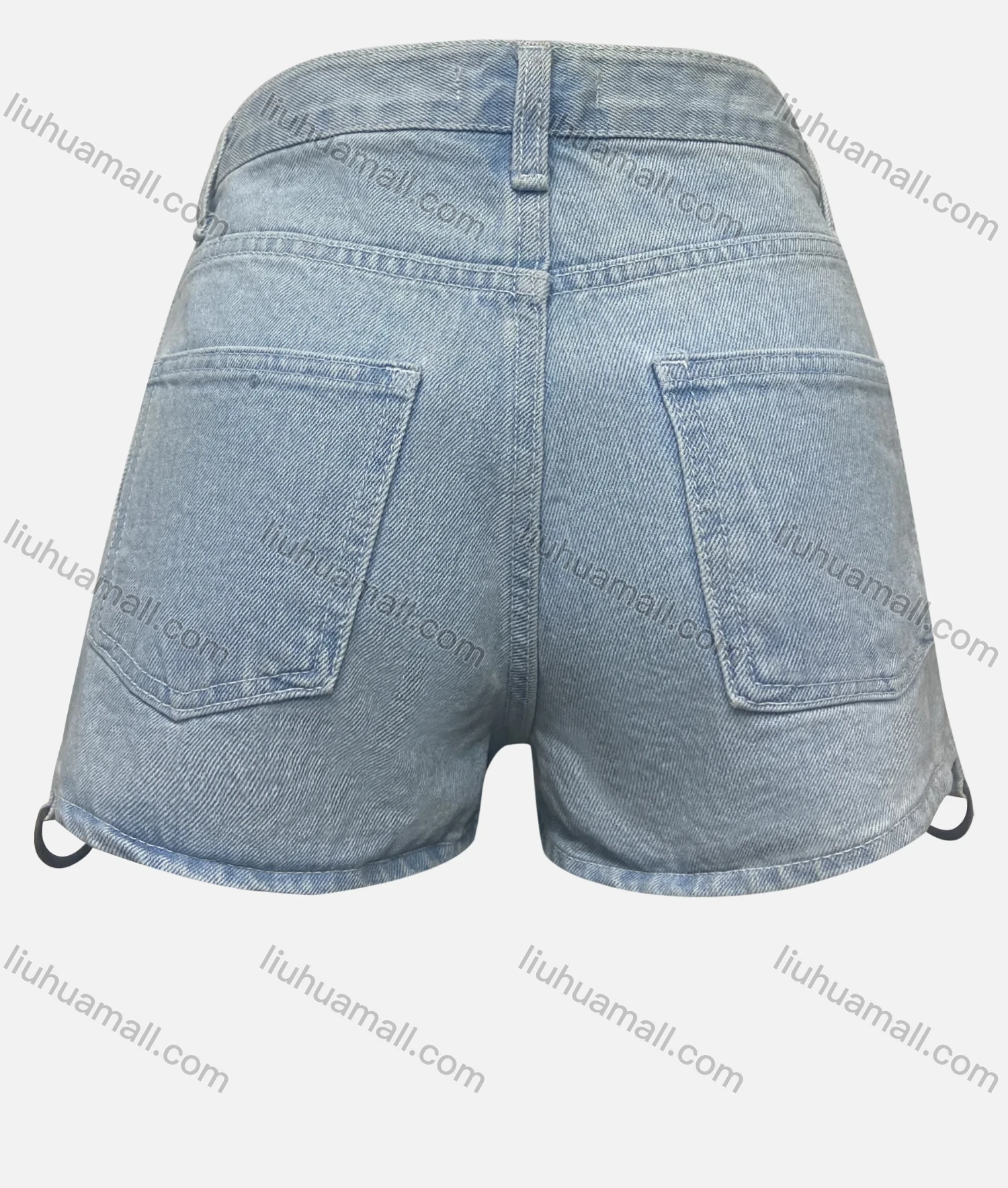 Wholesale Women's Fashion Plain Wash Distressed Pocket Split Hem Denim Shorts 3295# - Liuhuamall