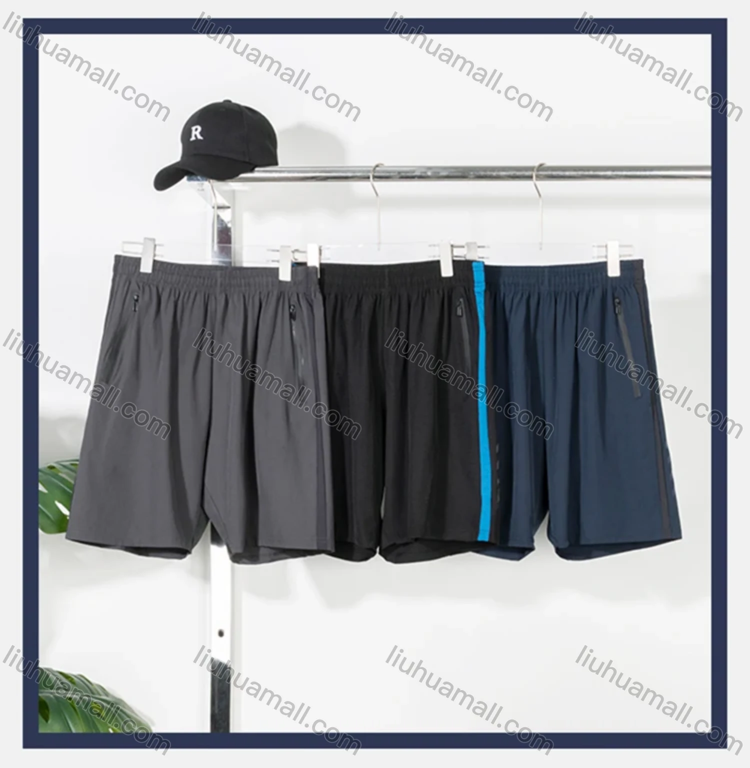 Wholesale Men's Performance Workout Colorblock Athletic Shorts With Zip Pockets - Liuhuamall