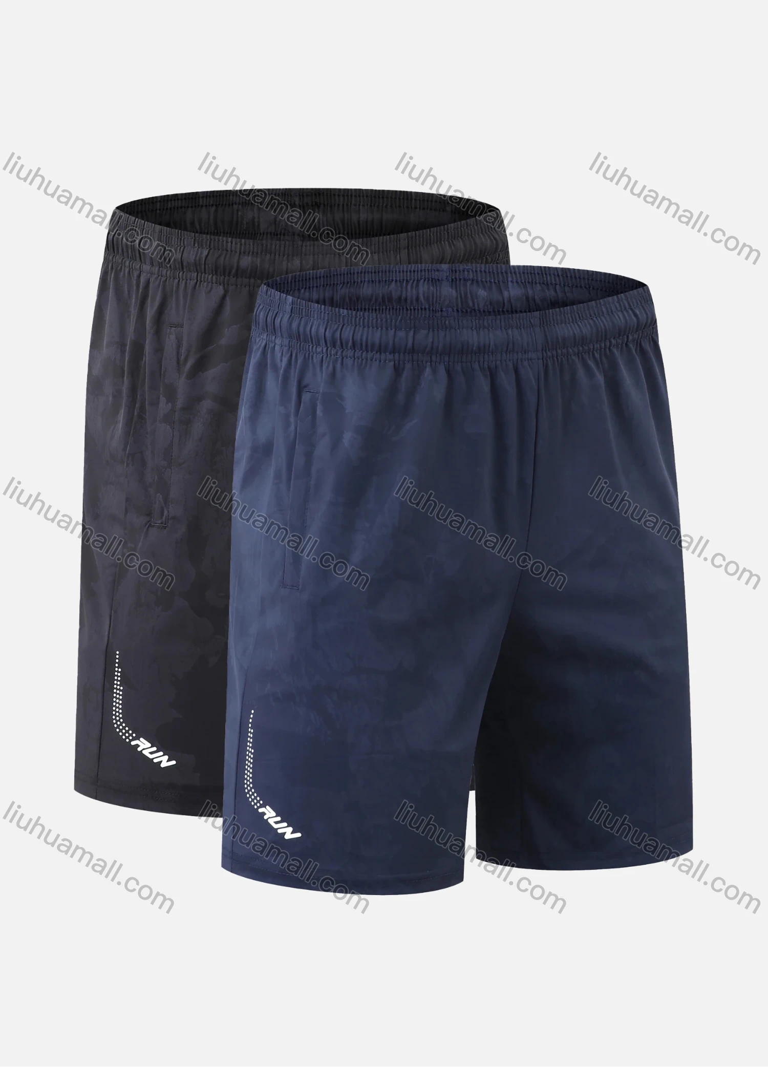 Wholesale Men's Performance Workout Letter Athletic Shorts With Zip Pockets 082# - Liuhuamall
