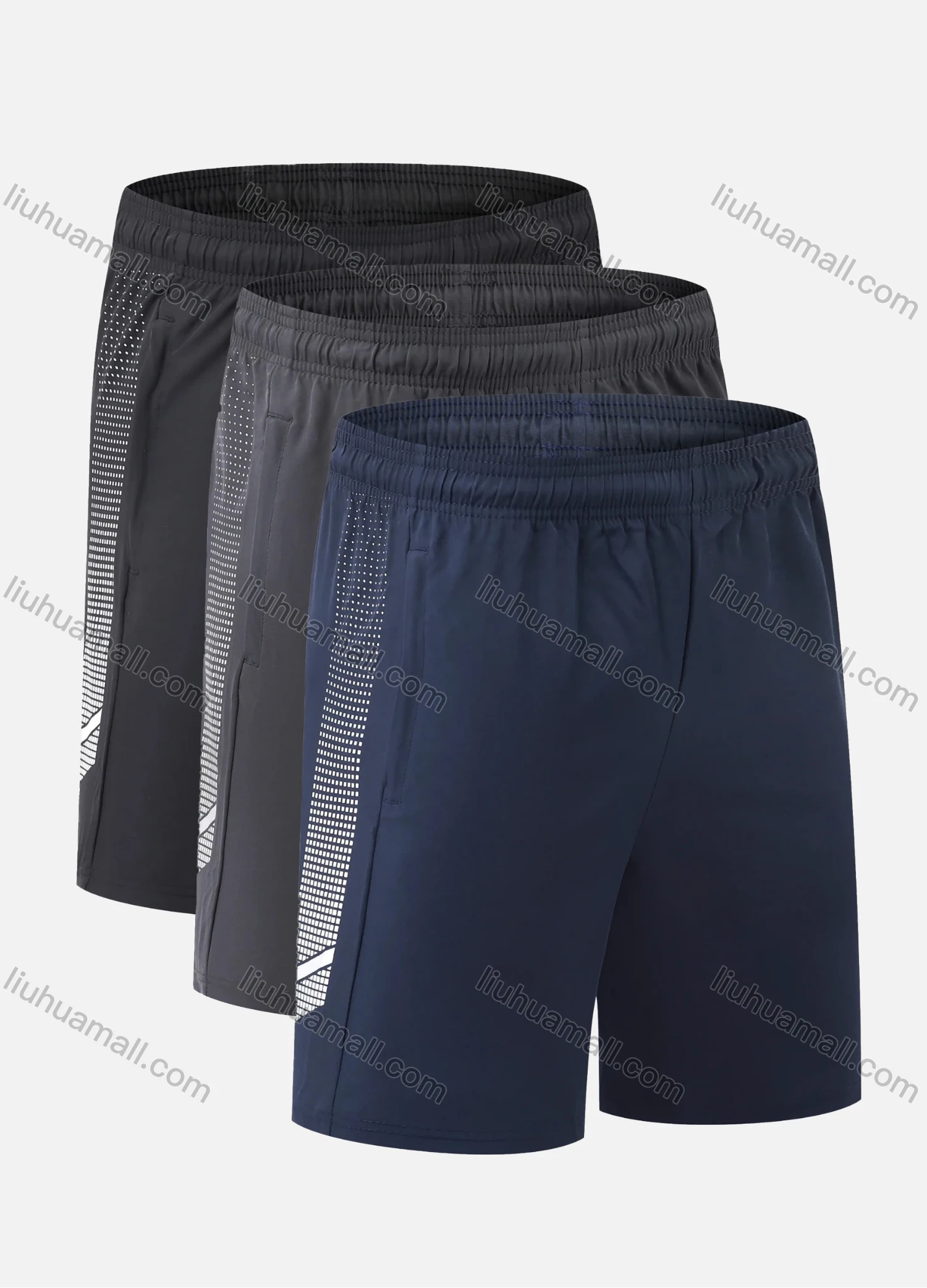 Wholesale Men's Performance Workout Graphic Athletic Shorts With Zip Pockets A221# - Liuhuamall