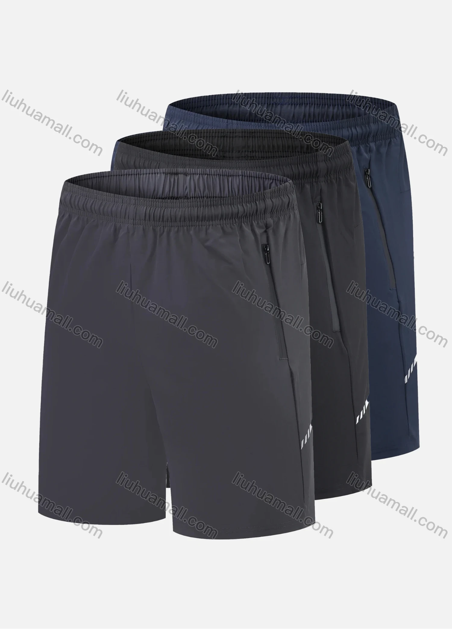 Wholesale Men's Performance Workout Graphic Athletic Shorts With Zip Pockets A223# - Liuhuamall