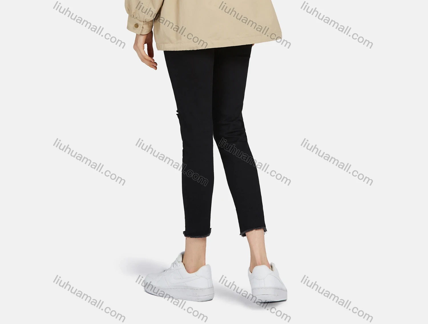 Wholesale Women's Long Sleeve Pockets Buttons Zip Up Plain Casual Coat - Liuhuamall