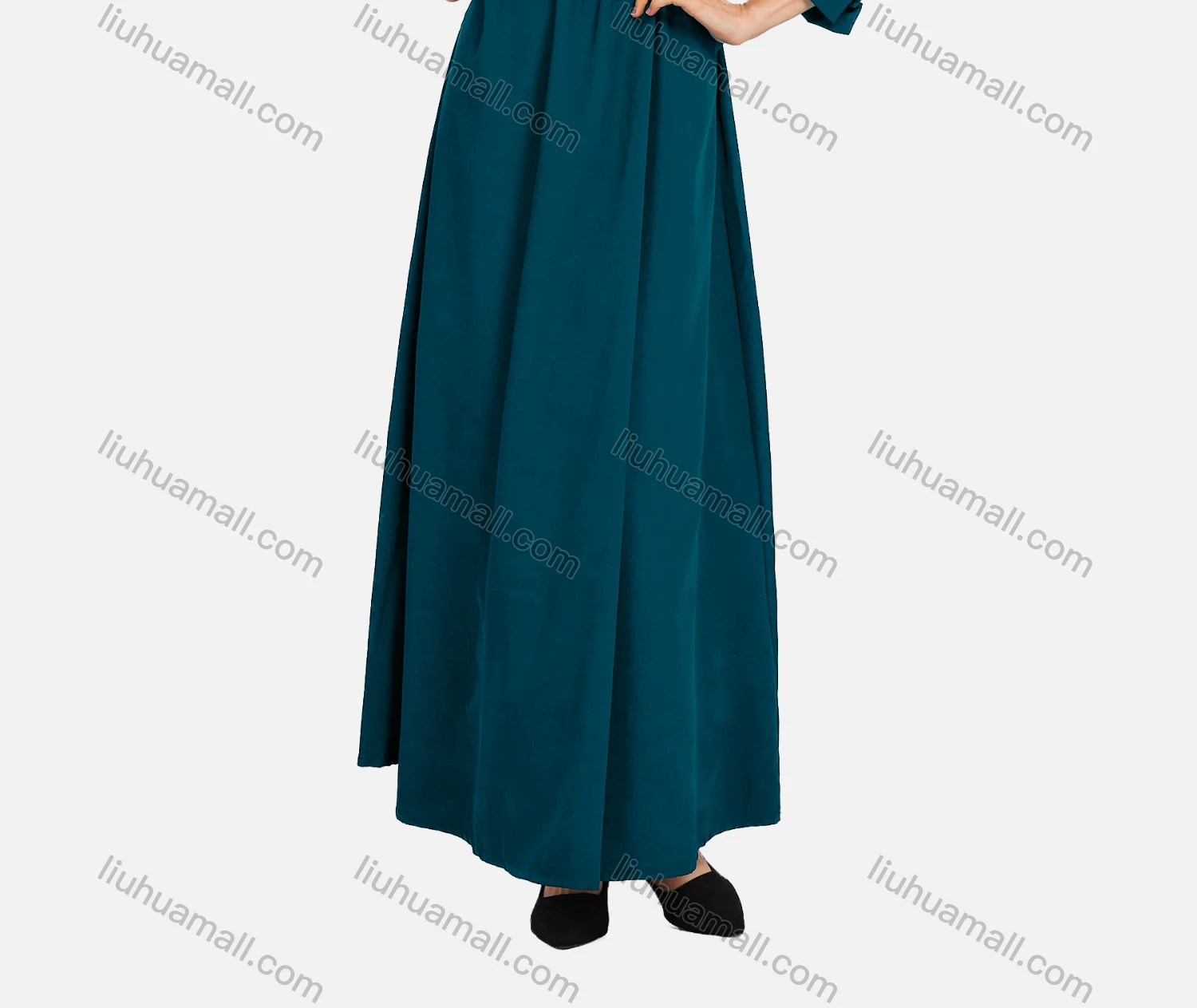 Wholesale Women's Casual Long Sleeve Zipper Elastic Waist Hooded Plain Maxi Dress 2166-754162# - Liuhuamall