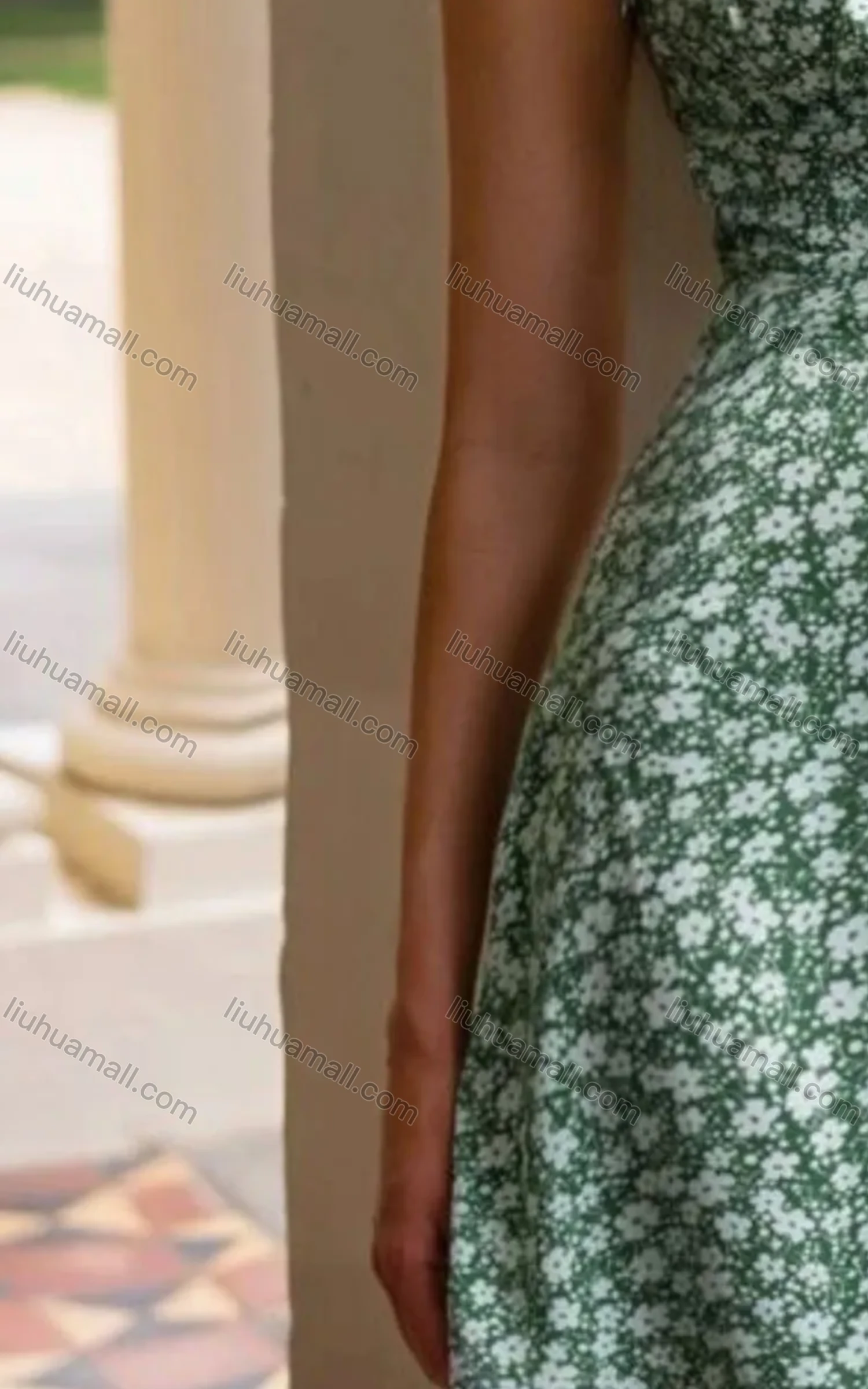 Wholesale Women's Bowknot Spaghetti Strap Lace Up Allover Print Cami Dress - Liuhuamall