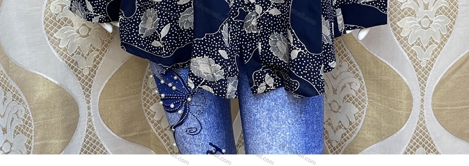 Wholesale Women's Casual Collared Long Sleeve Pin Dot Floral Button Down Mid Length Shirt H77# - Liuhuamall