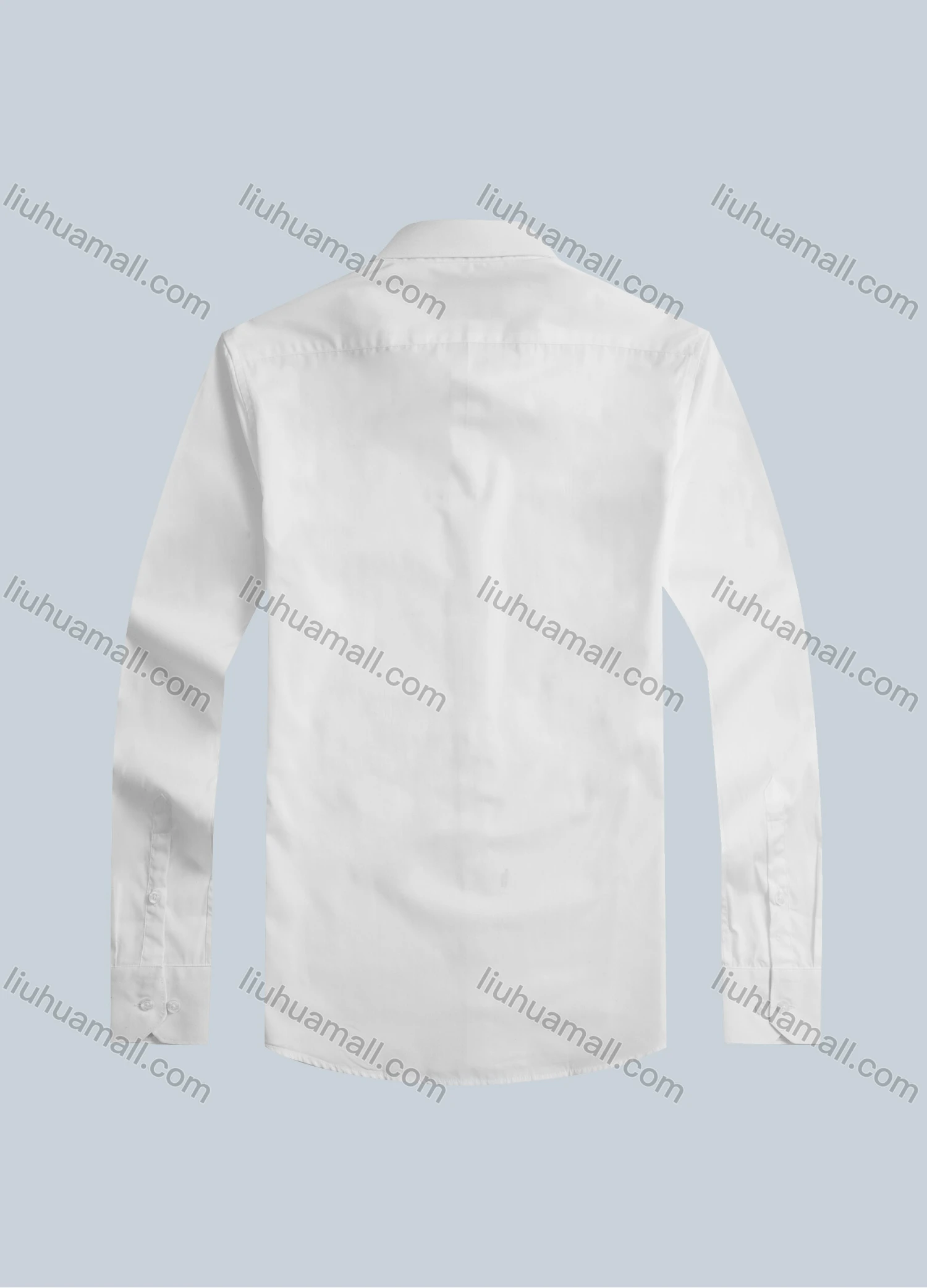 Wholesale Men's Stand Collar Long Sleeve Button Down Plain Formal Shirt - Liuhuamall