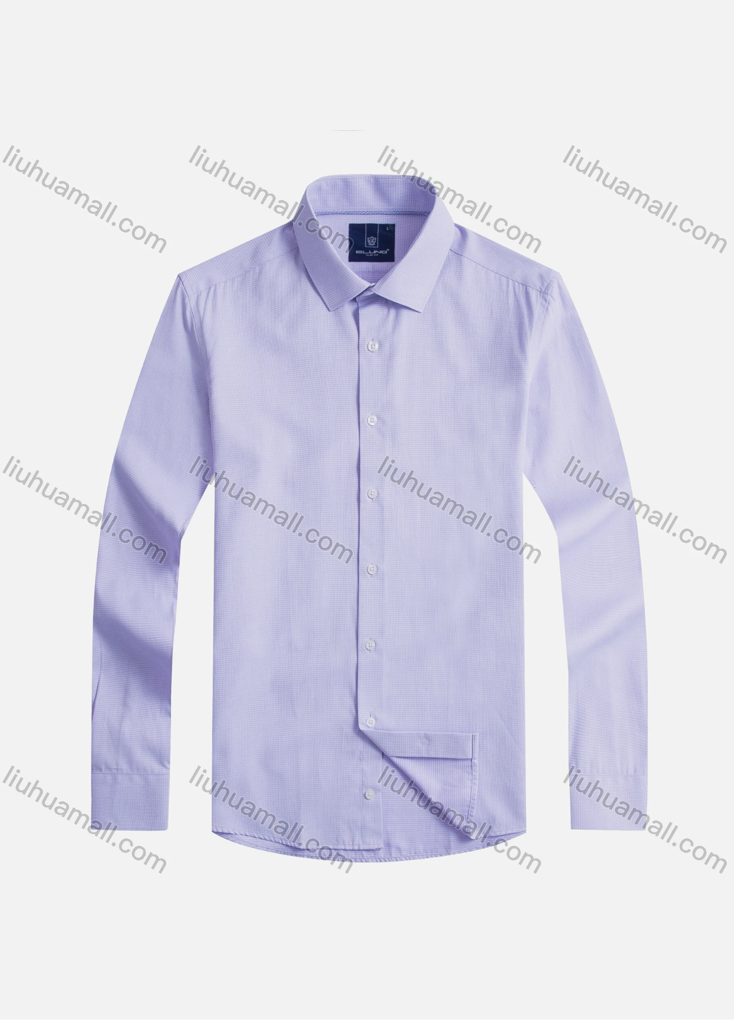 Wholesale Men's Formal Plain Collared Long Sleeve Texture Button Down Shirts - Liuhuamall