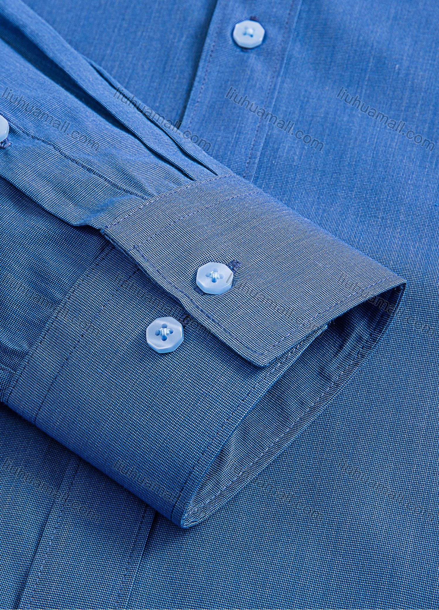 Wholesale Men's Formal Plain Collared Long Sleeve Button Down Shirts - Liuhuamall