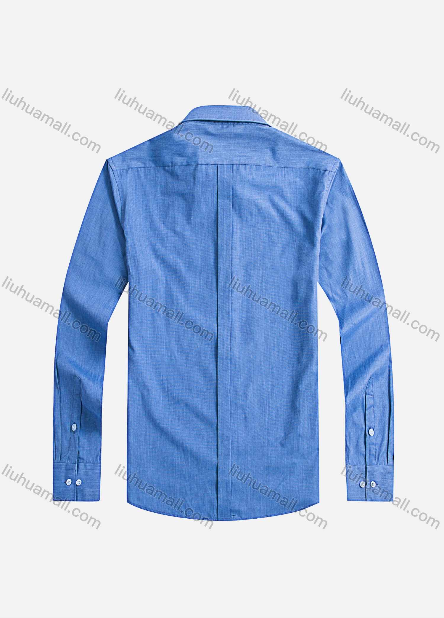 Wholesale Men's Formal Plain Collared Long Sleeve Button Down Shirts - Liuhuamall