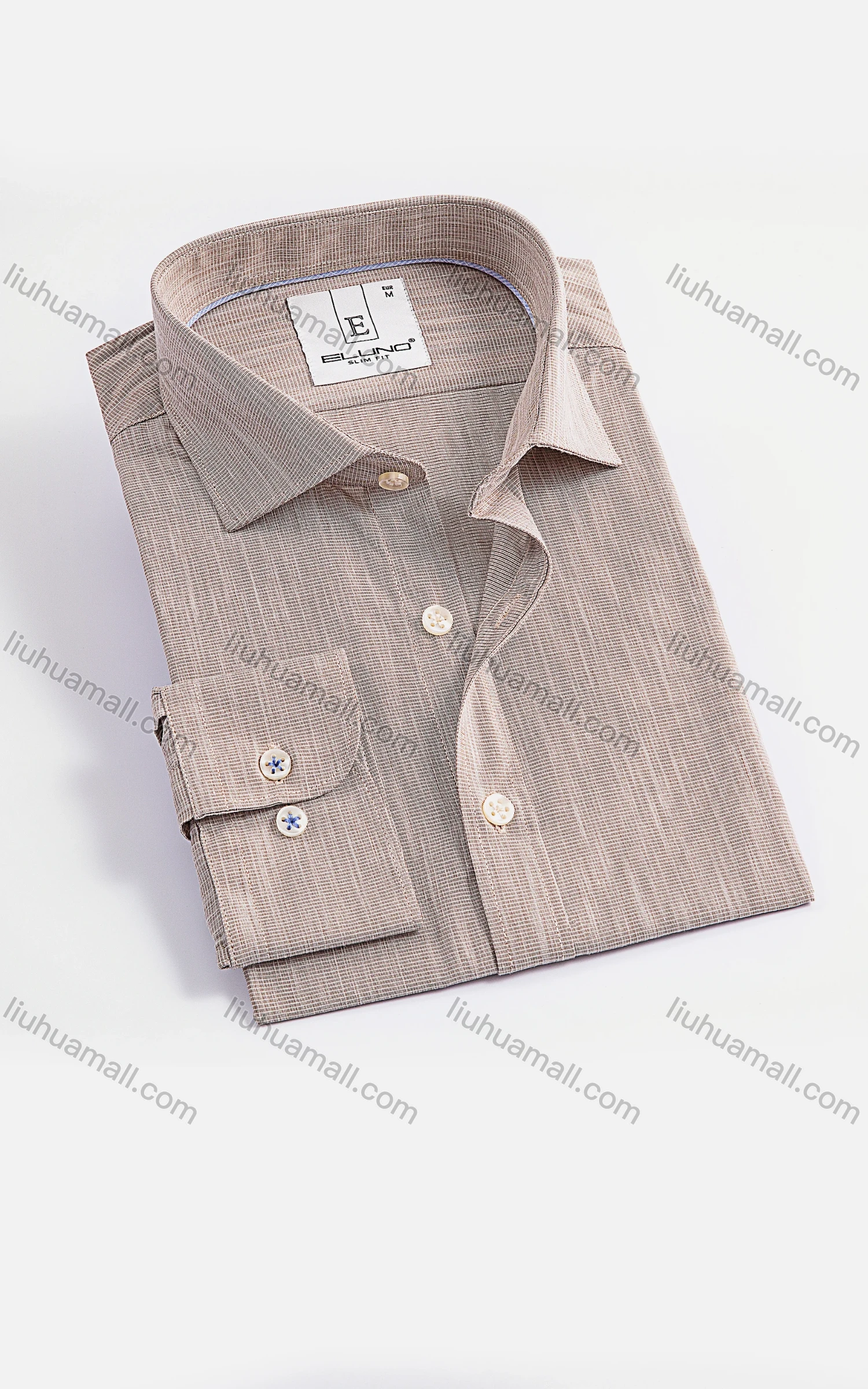 Wholesale Men's Formal Plain Collared Long Sleeve Button Down Shirts - Liuhuamall