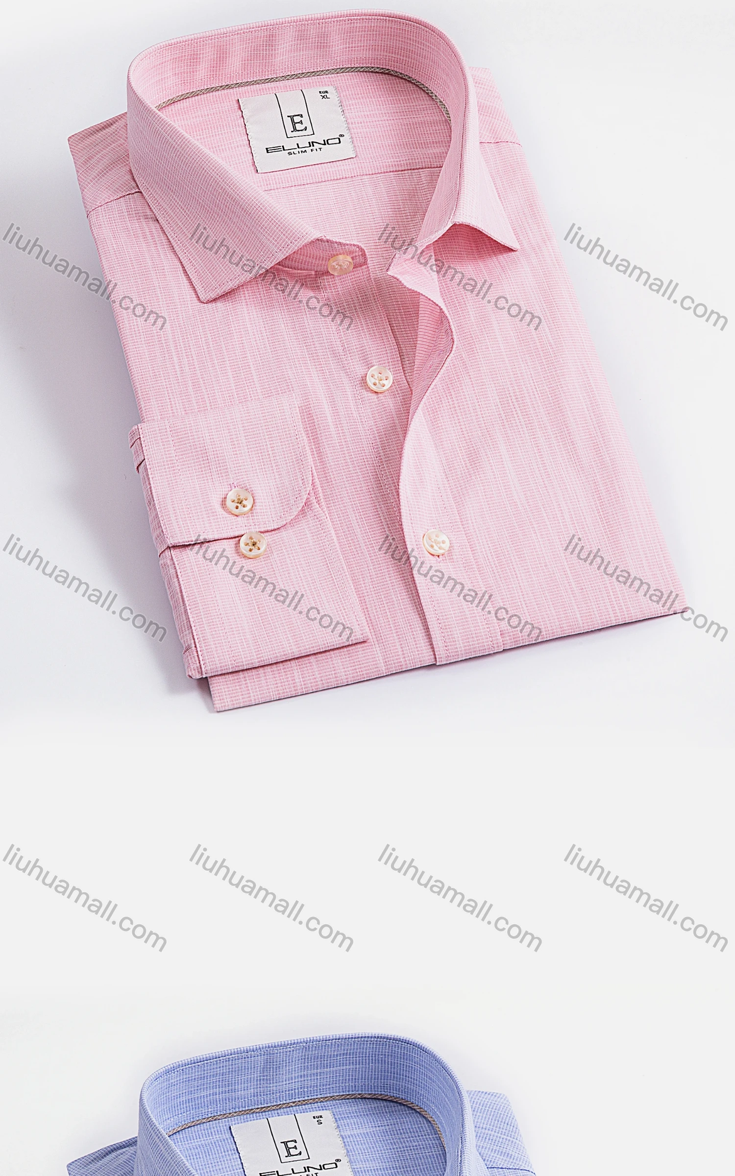 Wholesale Men's Formal Plain Collared Long Sleeve Button Down Shirts - Liuhuamall