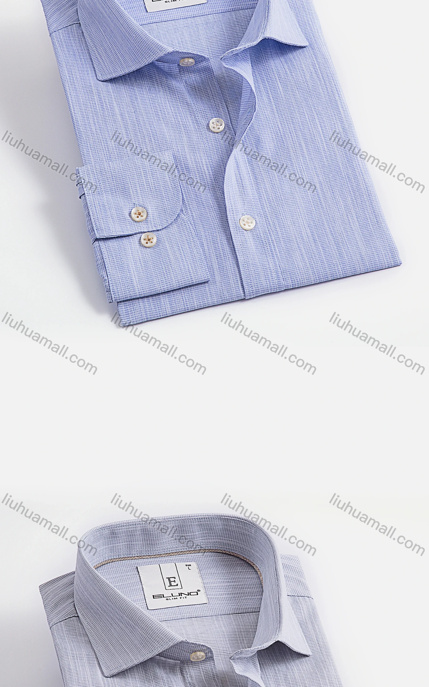 Wholesale Men's Formal Plain Collared Long Sleeve Button Down Shirts - Liuhuamall