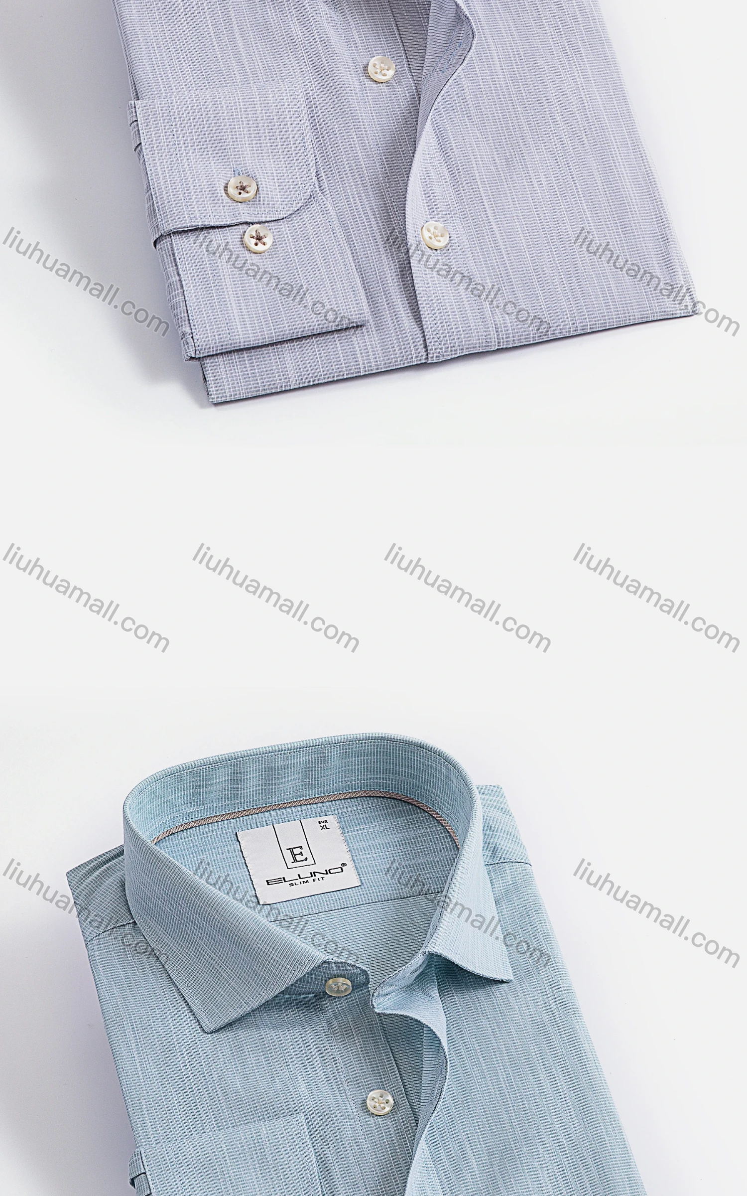 Wholesale Men's Formal Plain Collared Long Sleeve Button Down Shirts - Liuhuamall