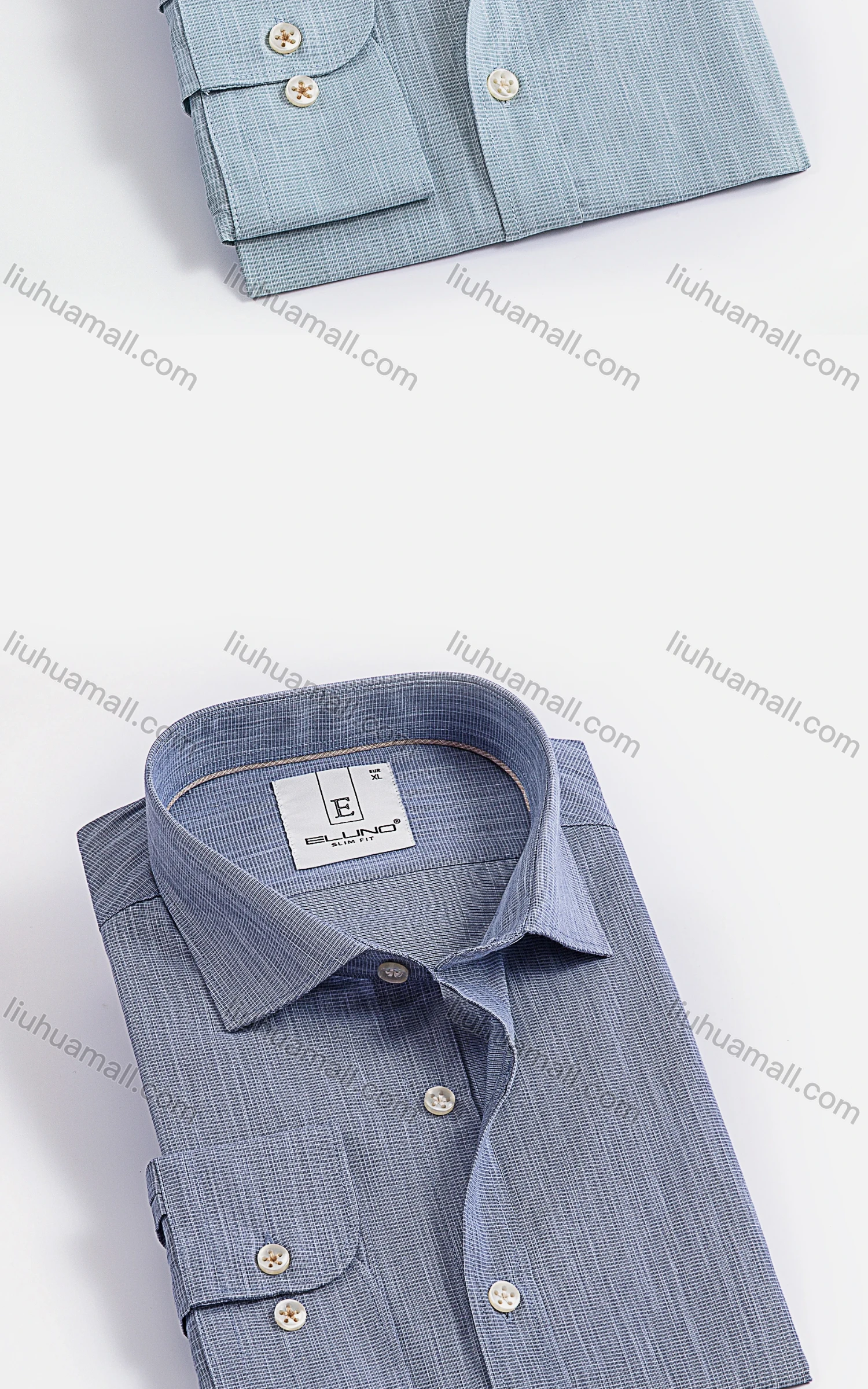 Wholesale Men's Formal Plain Collared Long Sleeve Button Down Shirts - Liuhuamall