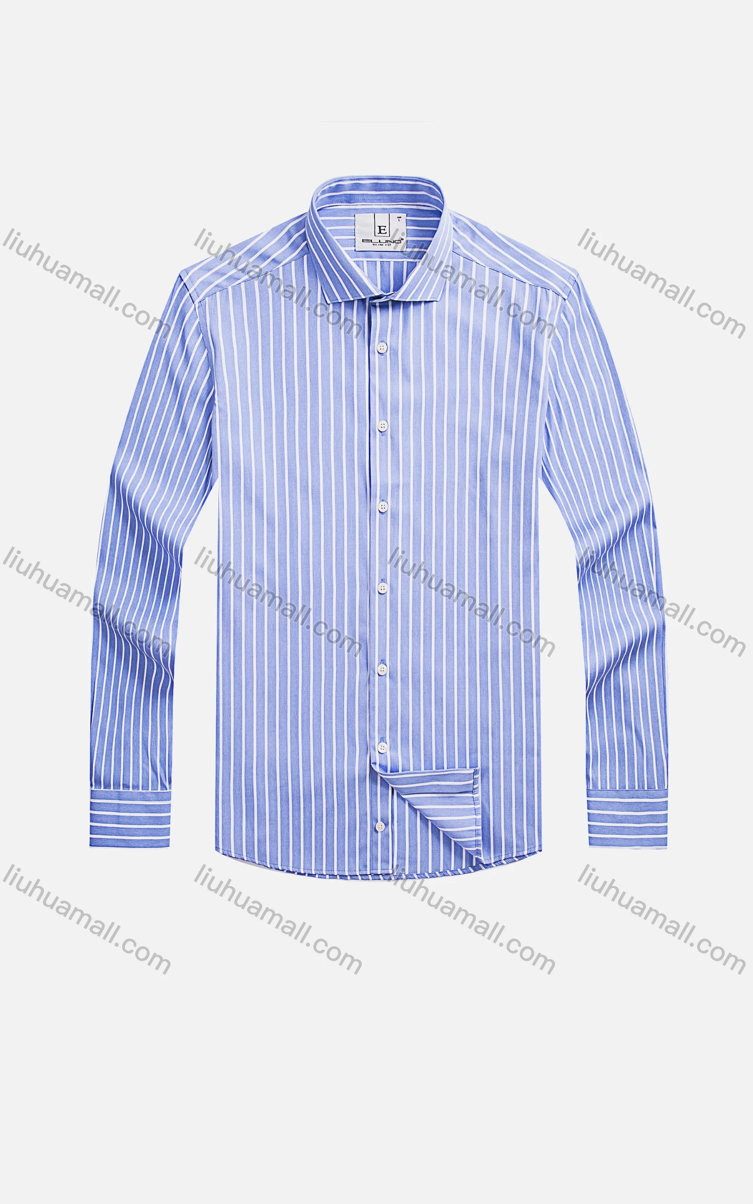 Wholesale Men's Formal Collared Long Sleeve Button Down Striped Dress Shirts - Liuhuamall