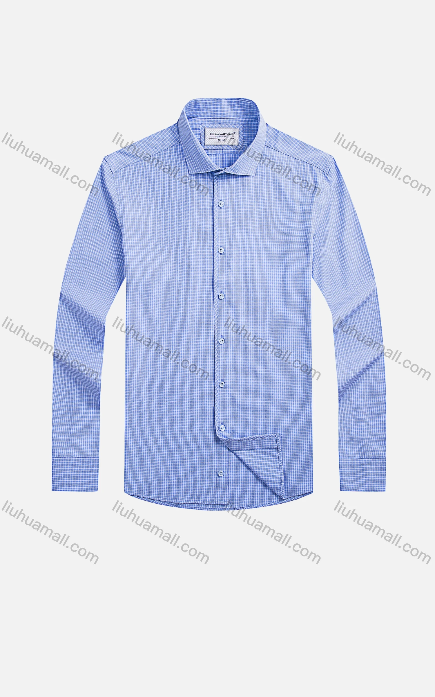 Wholesale Men's Formal Collared Long Sleeve Plaid Button Down Dress Shirts - Liuhuamall