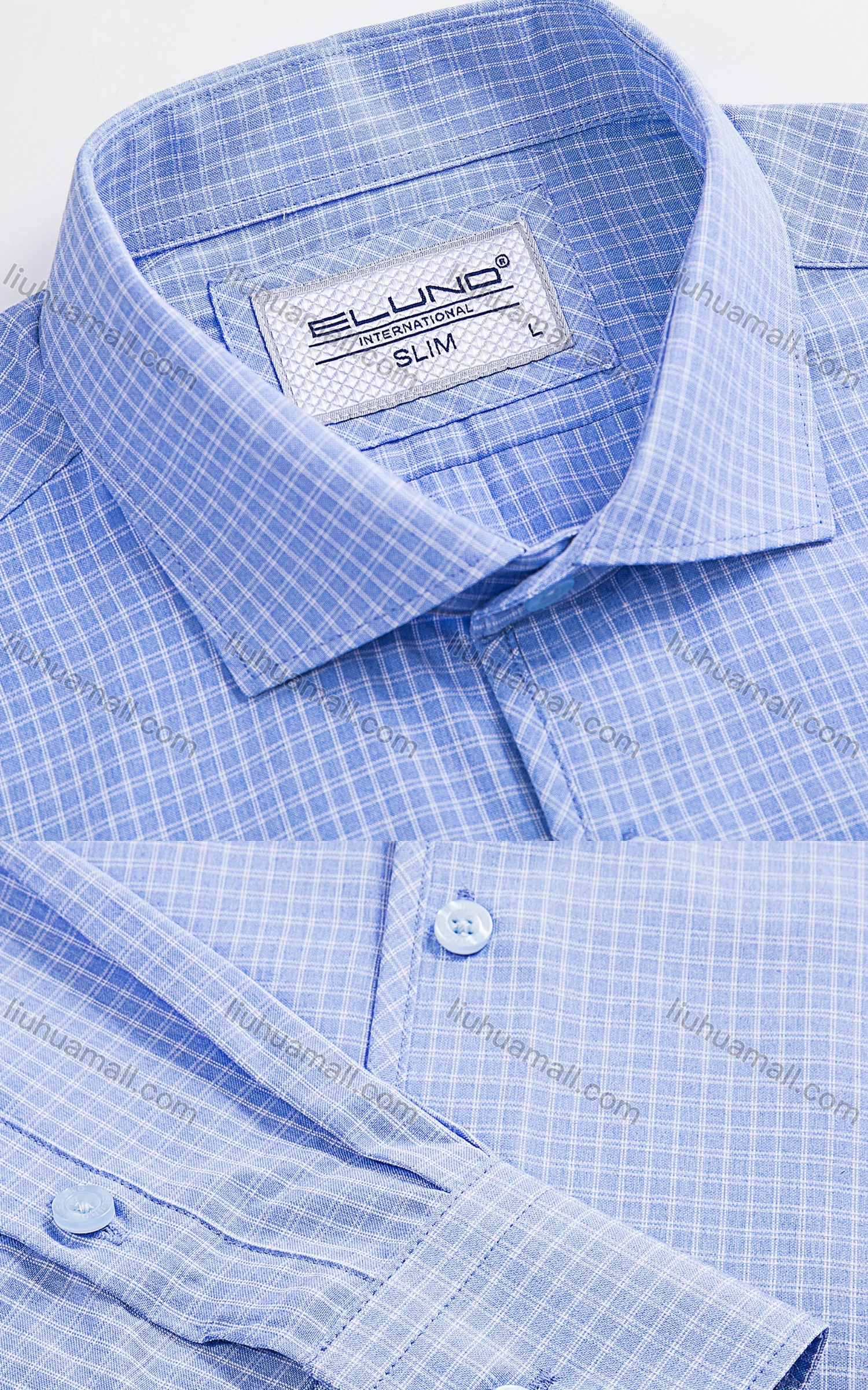 Wholesale Men's Formal Collared Long Sleeve Plaid Button Down Dress Shirts - Liuhuamall