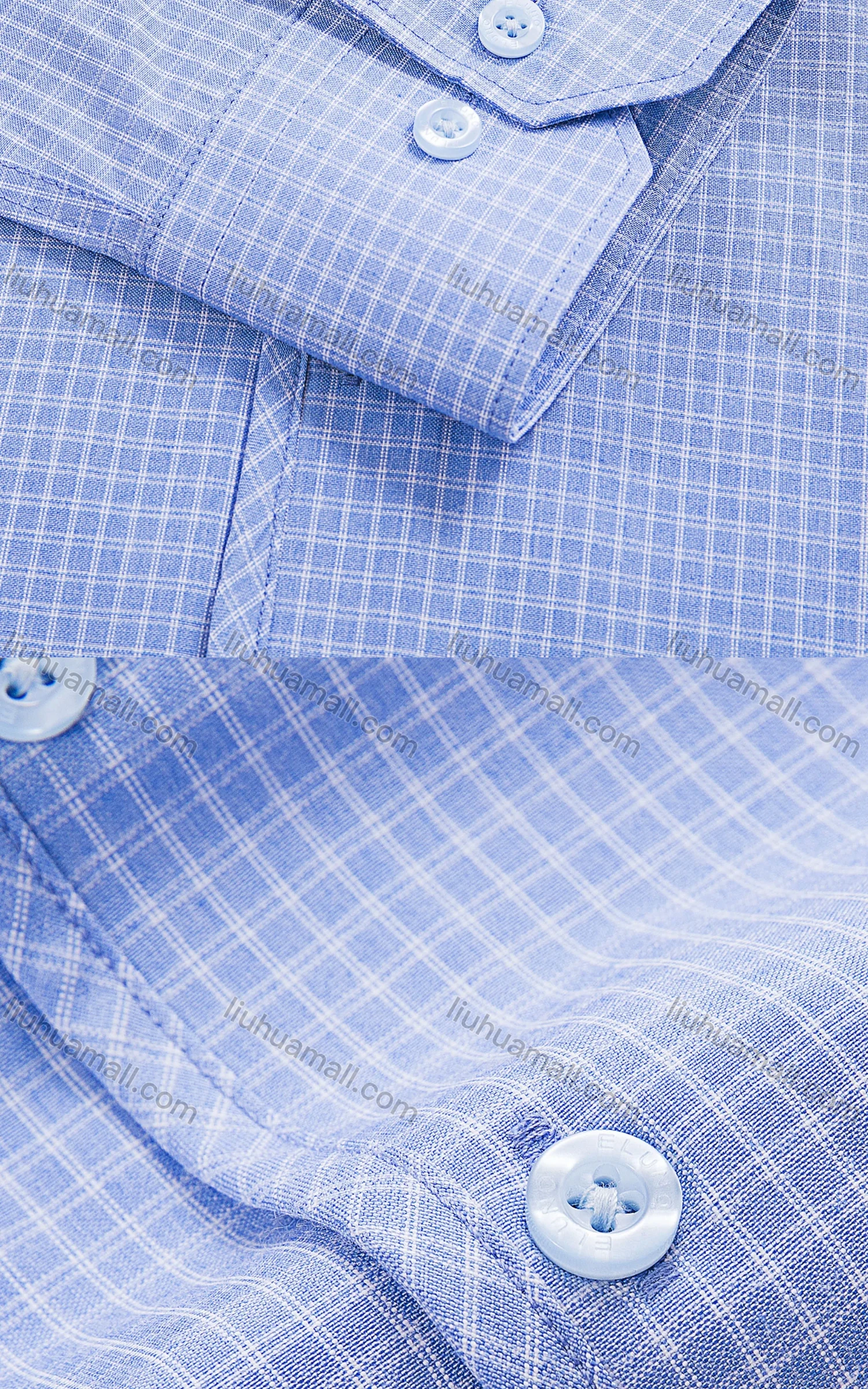 Wholesale Men's Formal Collared Long Sleeve Plaid Button Down Dress Shirts - Liuhuamall