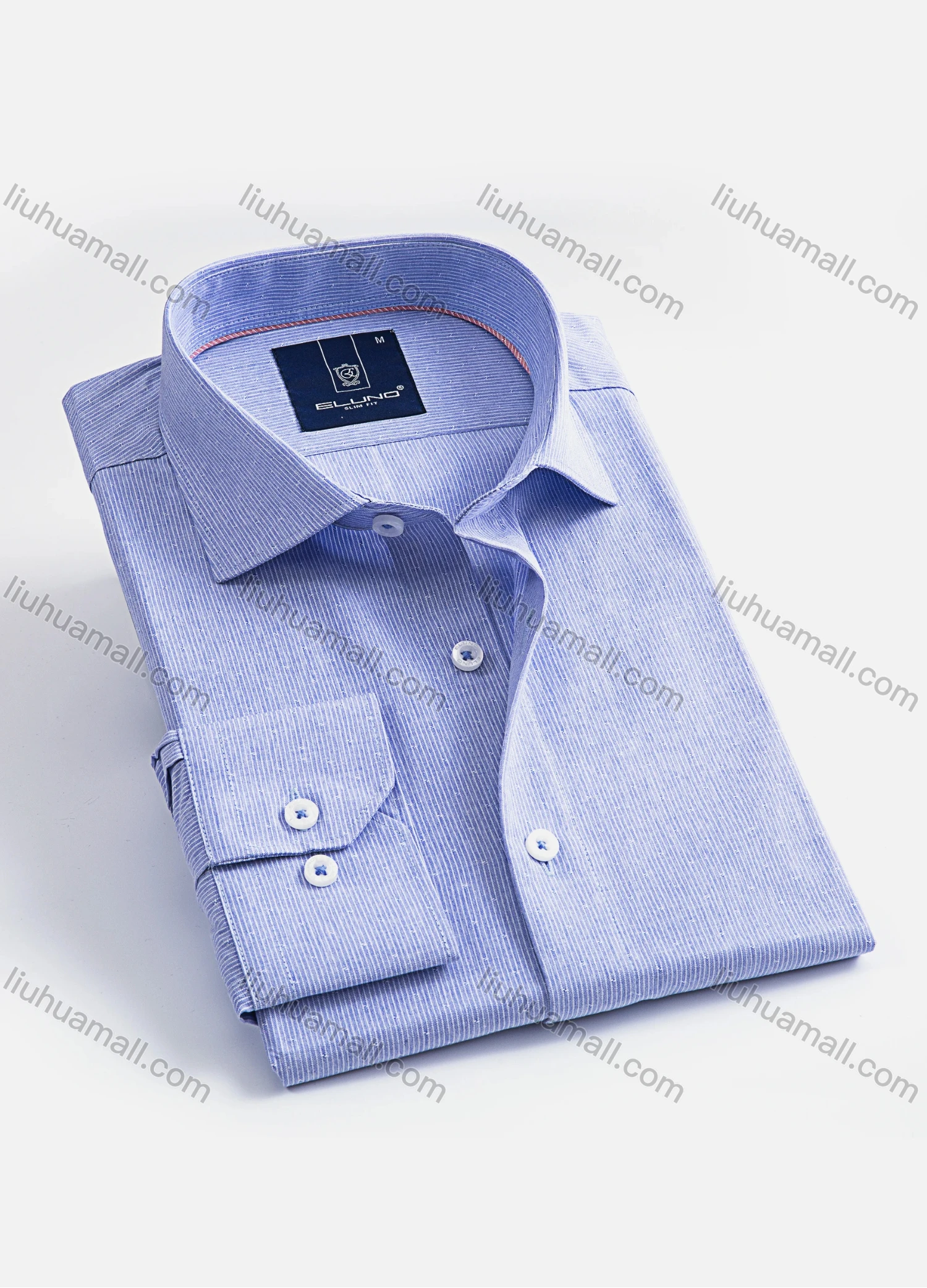 Wholesale Men's Formal Striped Collared Long Sleeve Button Down Shirts - Liuhuamall