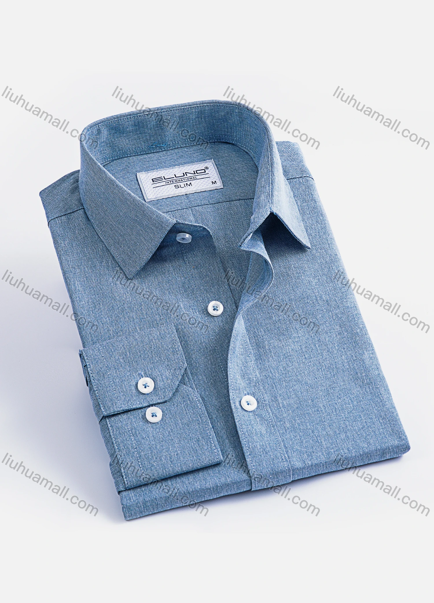 Wholesale Men's Formal Collared Long Sleeve Plain Button Down Dress Shirts - Liuhuamall