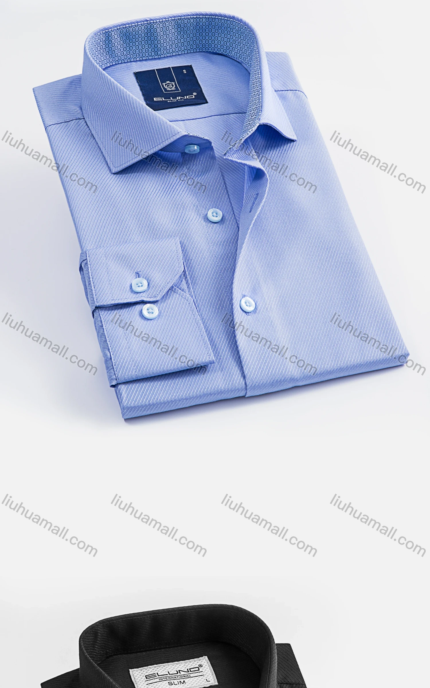 Wholesale Men's Formal Collared Long Sleeve Plain Button Down Dress Shirts - Liuhuamall