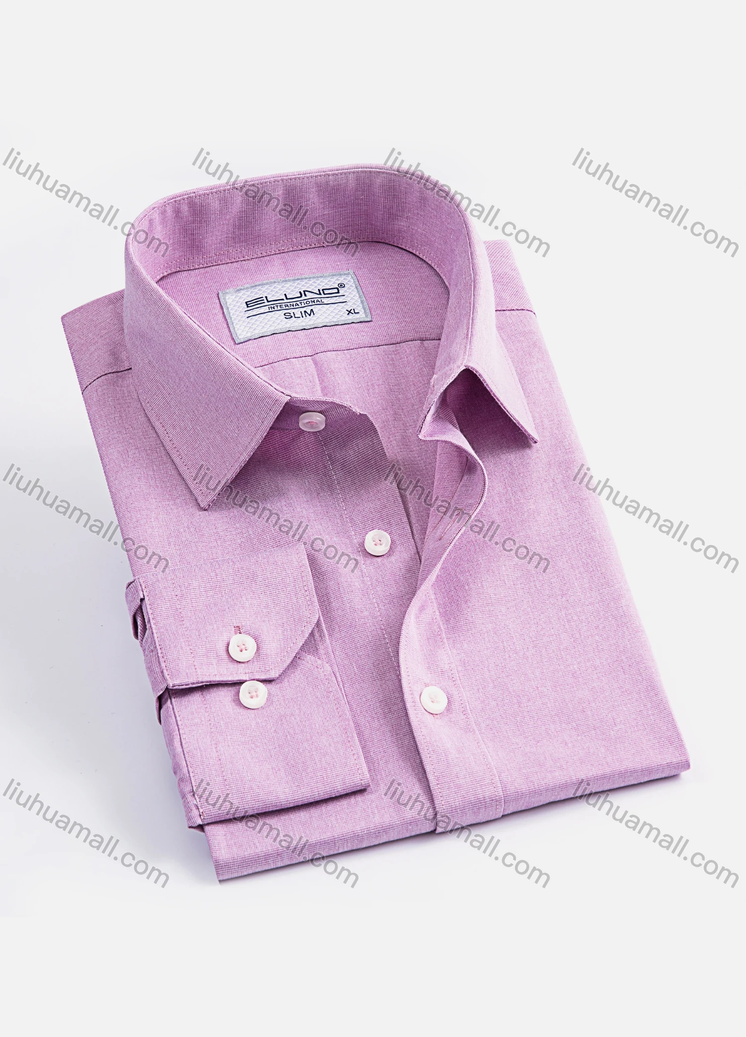 Wholesale Men's Formal Collared Long Sleeve Plain Button Down Dress Shirts - Liuhuamall