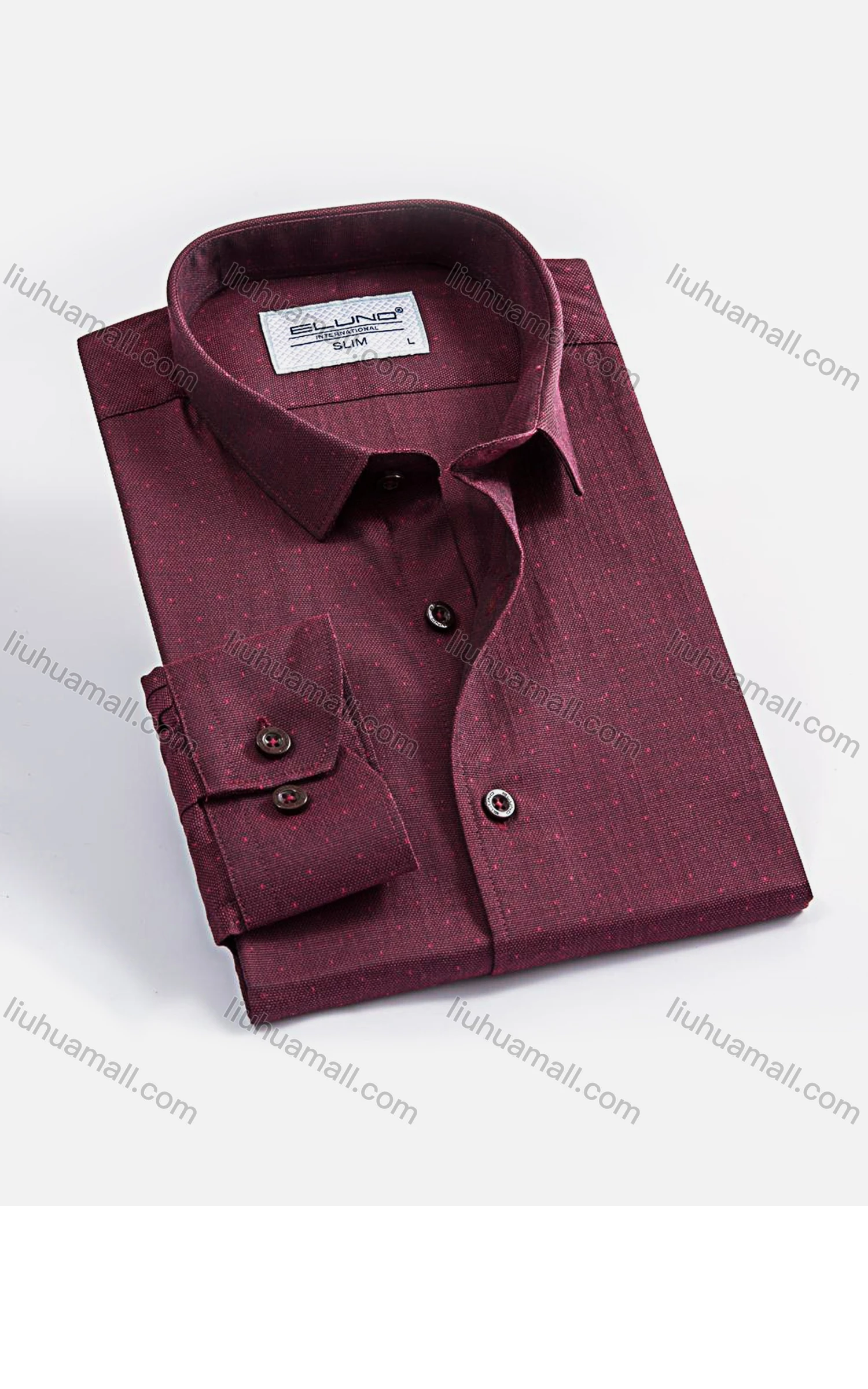 Wholesale Men's Bussiness Collared Long Sleeve Button Down Allover Print Dress Shirts - Liuhuamall