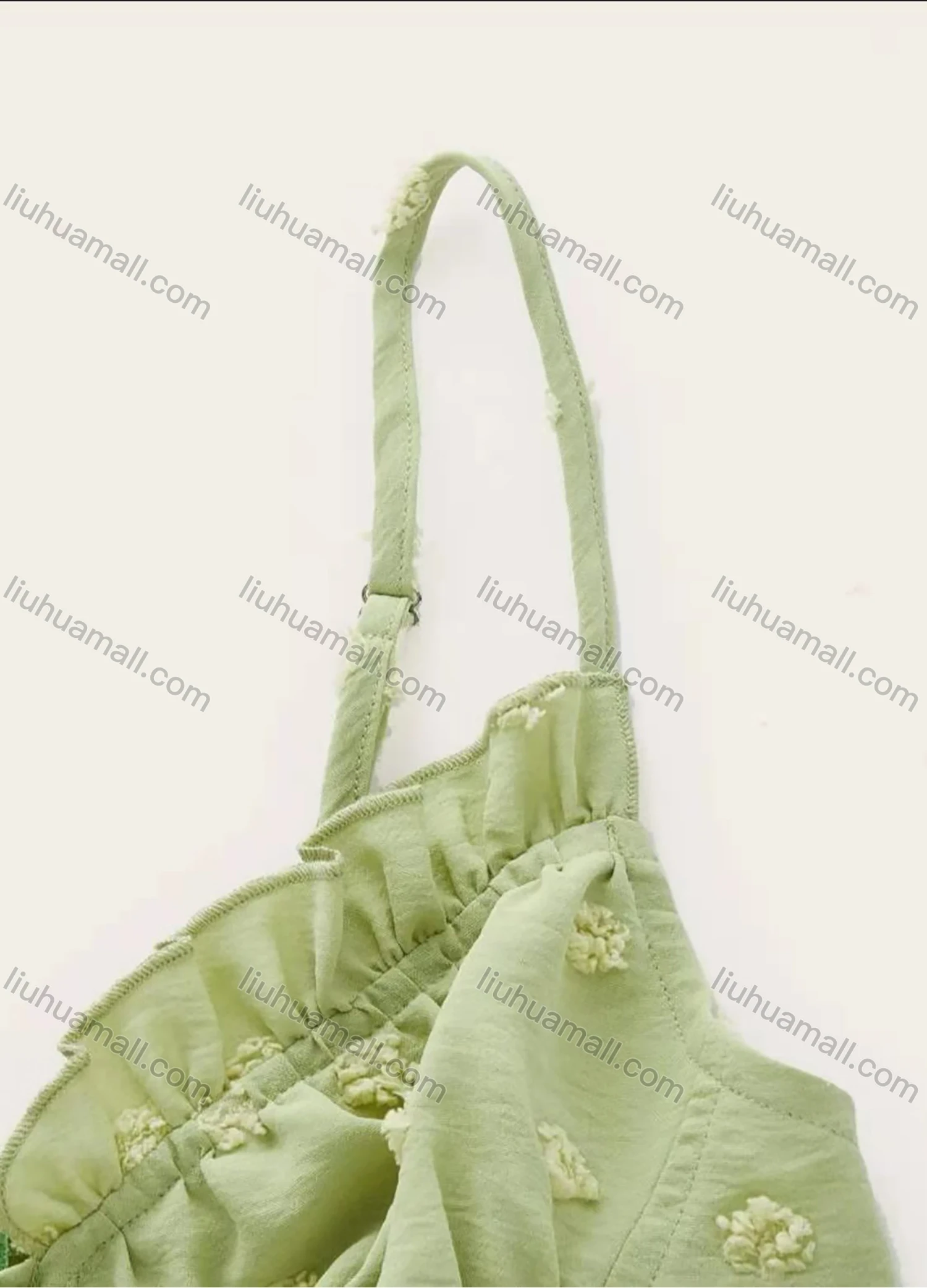 Wholesale Women's Sexy Spaghetti Strap Swiss Dot Print Tie Front Crop Cami Tops AY106# - Liuhuamall