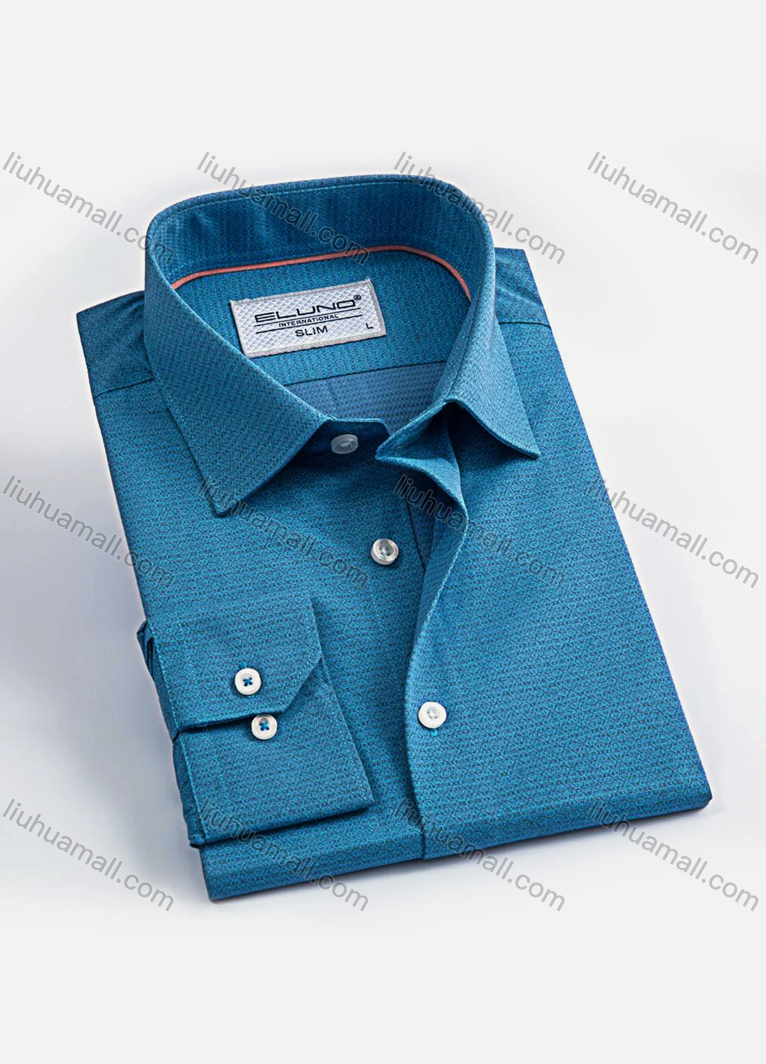 Wholesale Men's Bussiness Collared Long Sleeve Button Down Allover Print Dress Shirts - Liuhuamall