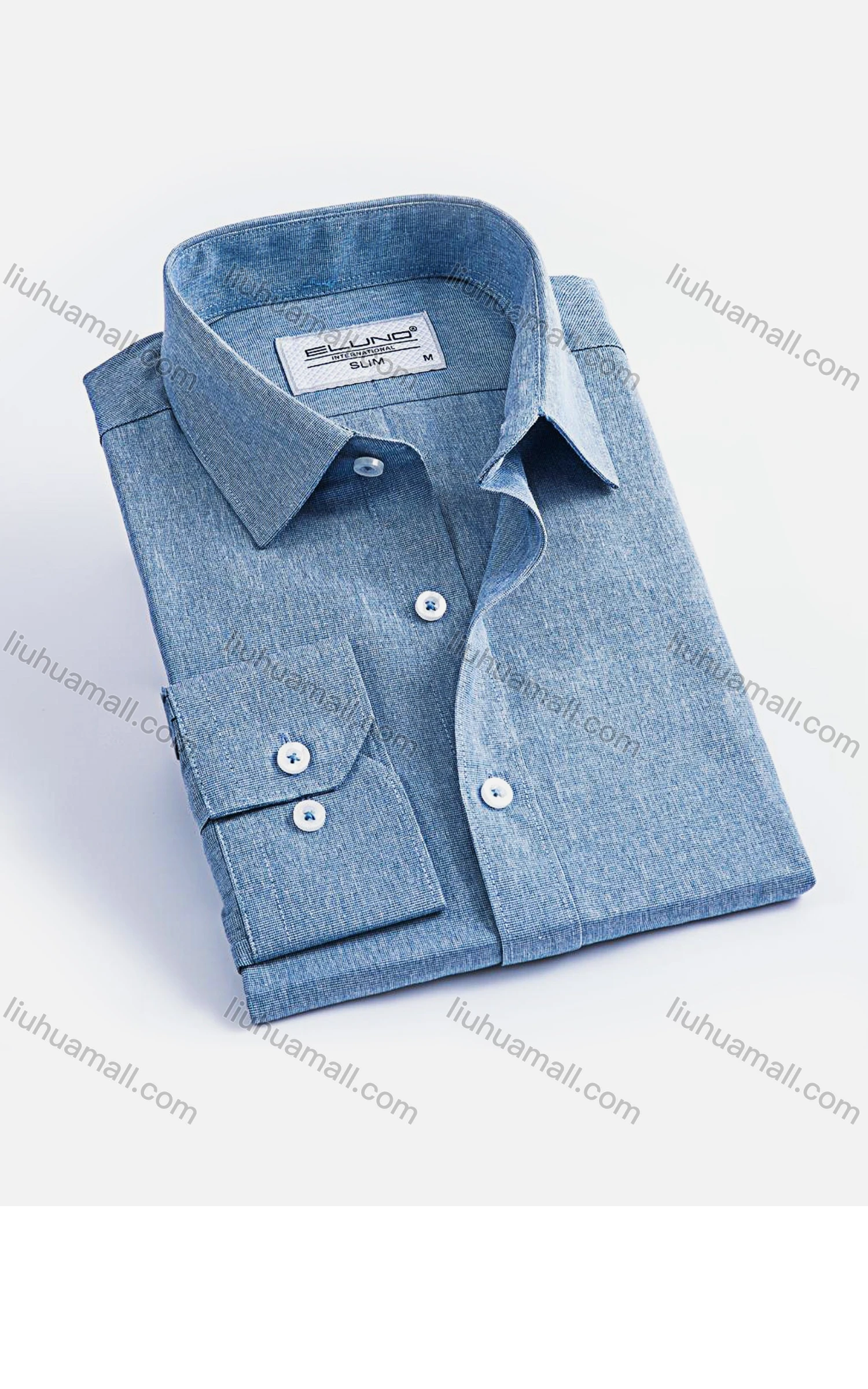 Wholesale Men's Formal Long Sleeve Button Front Plain Shirts - Liuhuamall